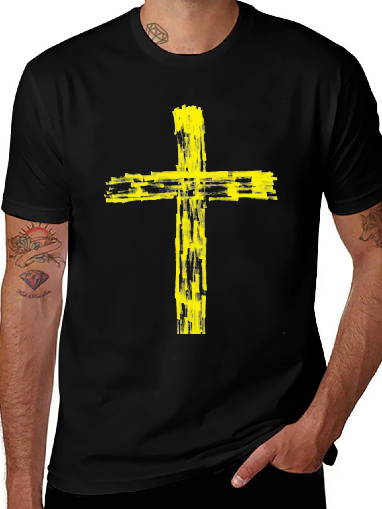 Yellow Cross Graphic Tee
