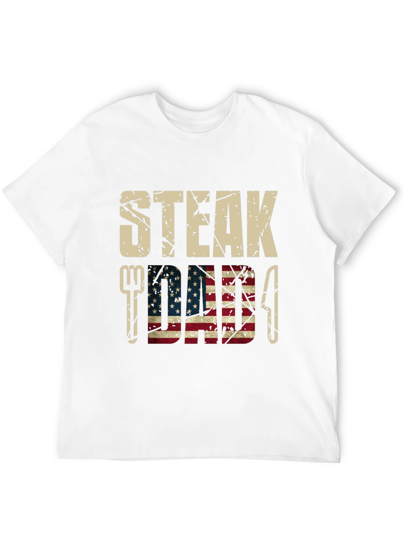 Steak Dad American Flag Graphic T-Shirt