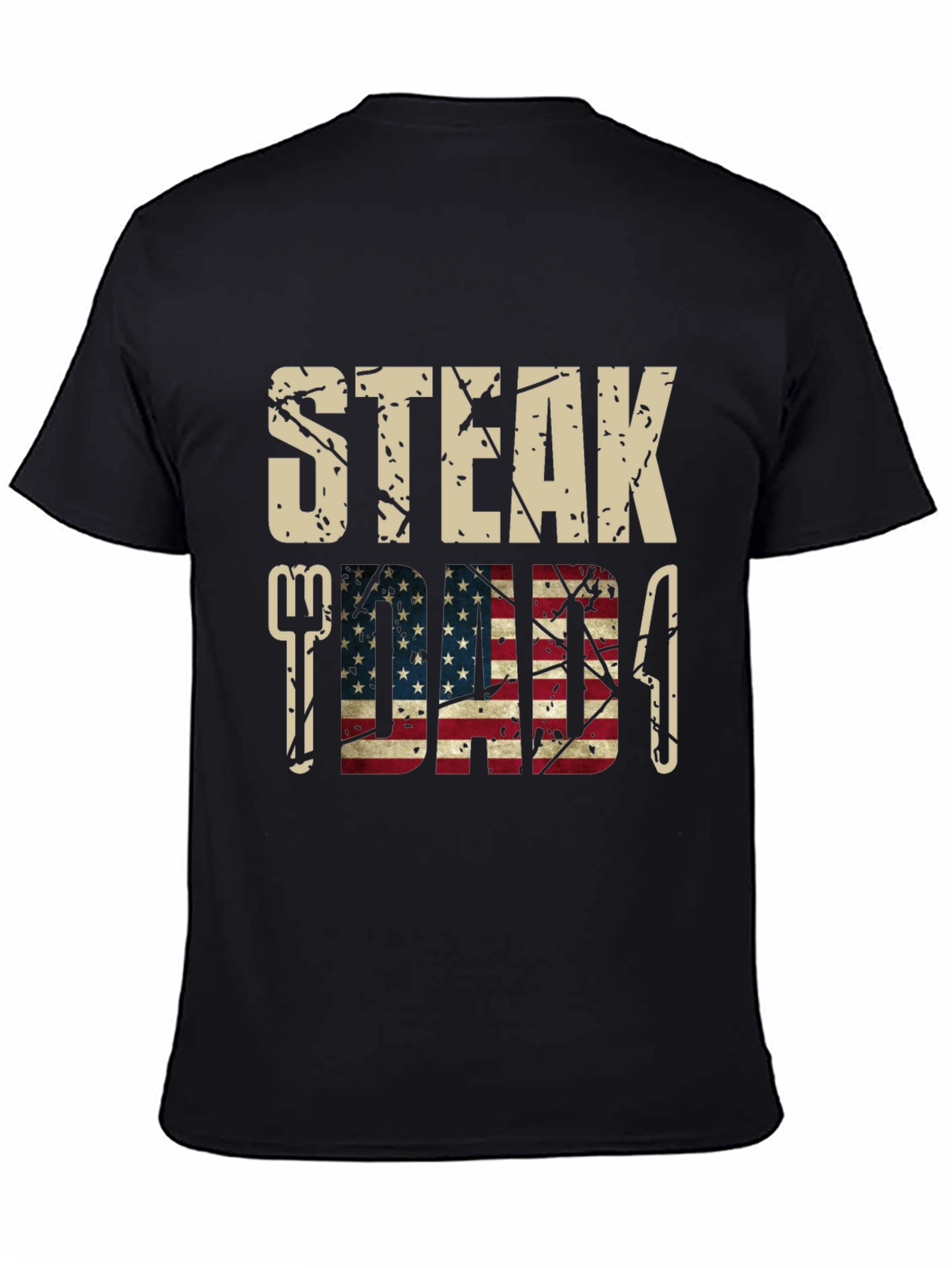 Steak Dad American Flag Graphic T-Shirt