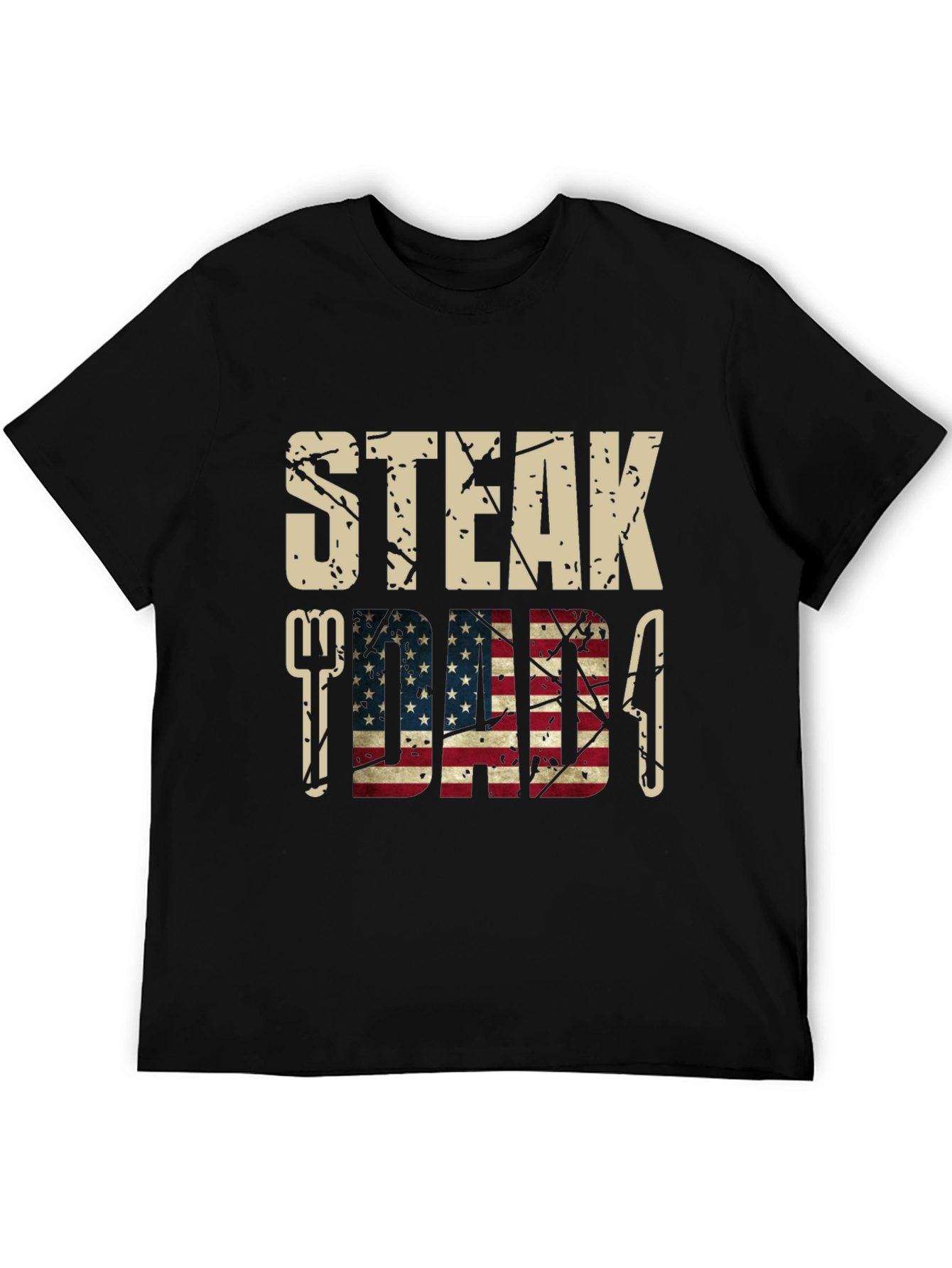 Steak Dad American Flag Graphic T-Shirt
