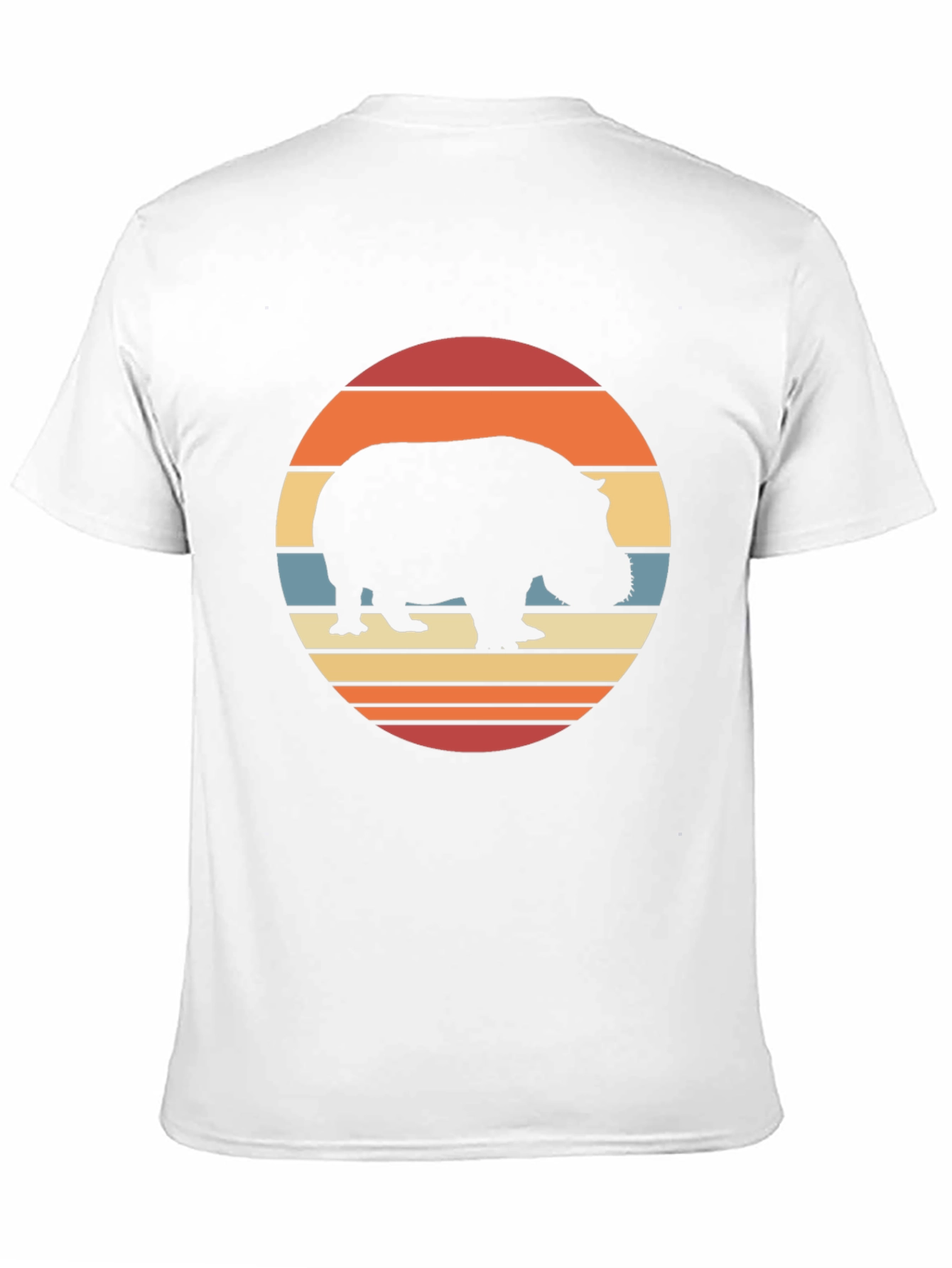 Retro Hippo Sunset T-Shirt - Black