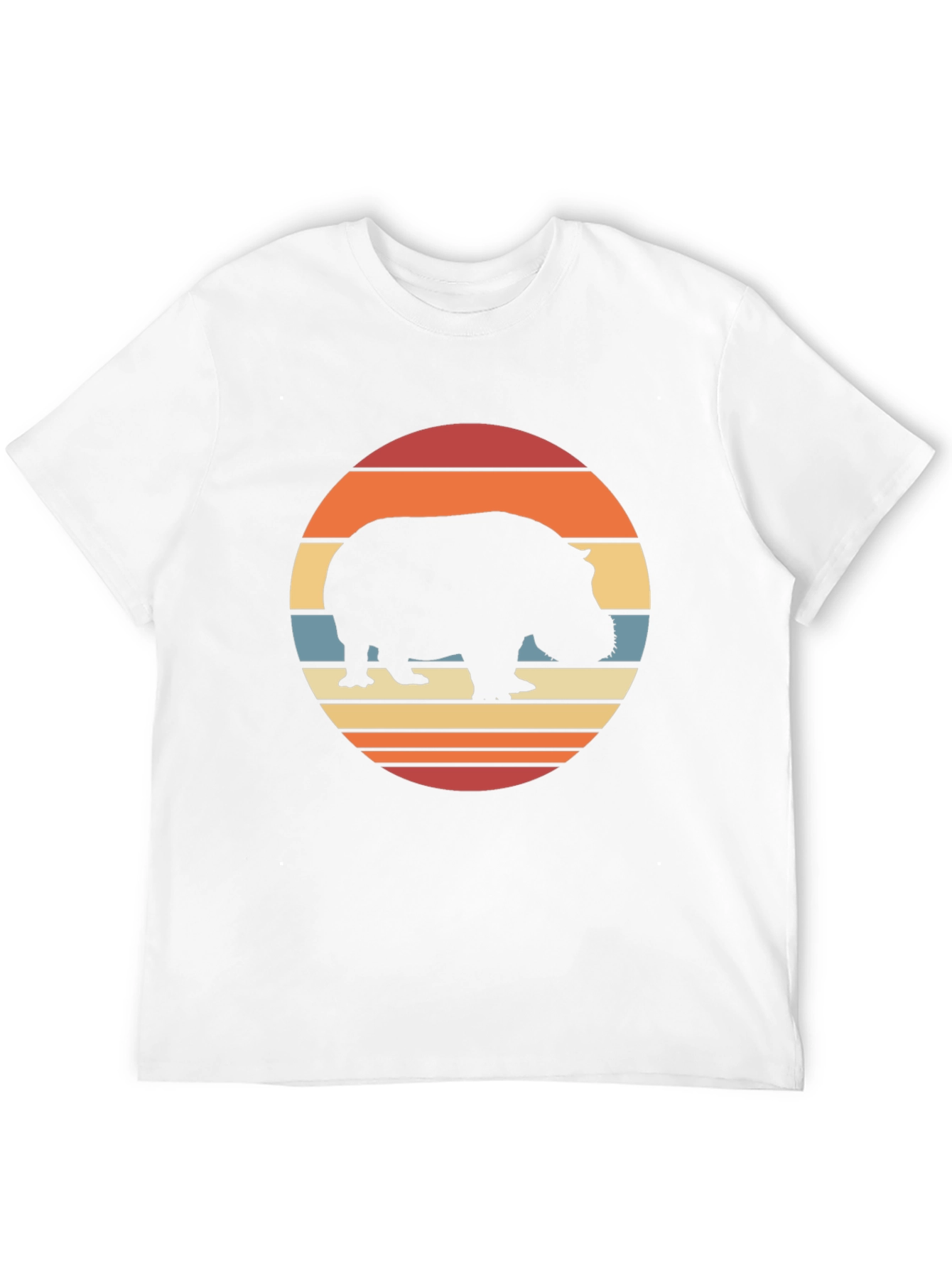 Retro Hippo Sunset T-Shirt - Black