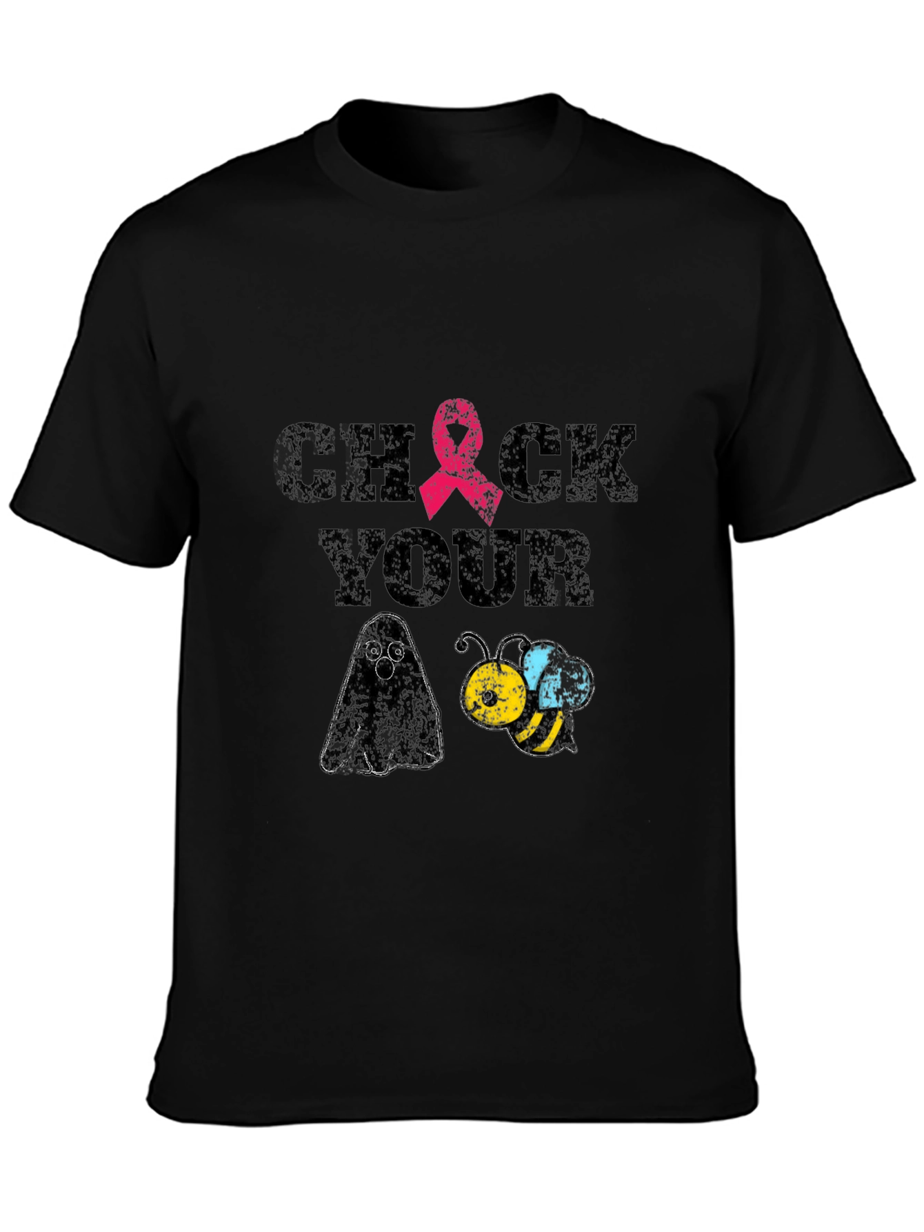 Check Your Boo Bees T-Shirt Breast Cancer Awareness