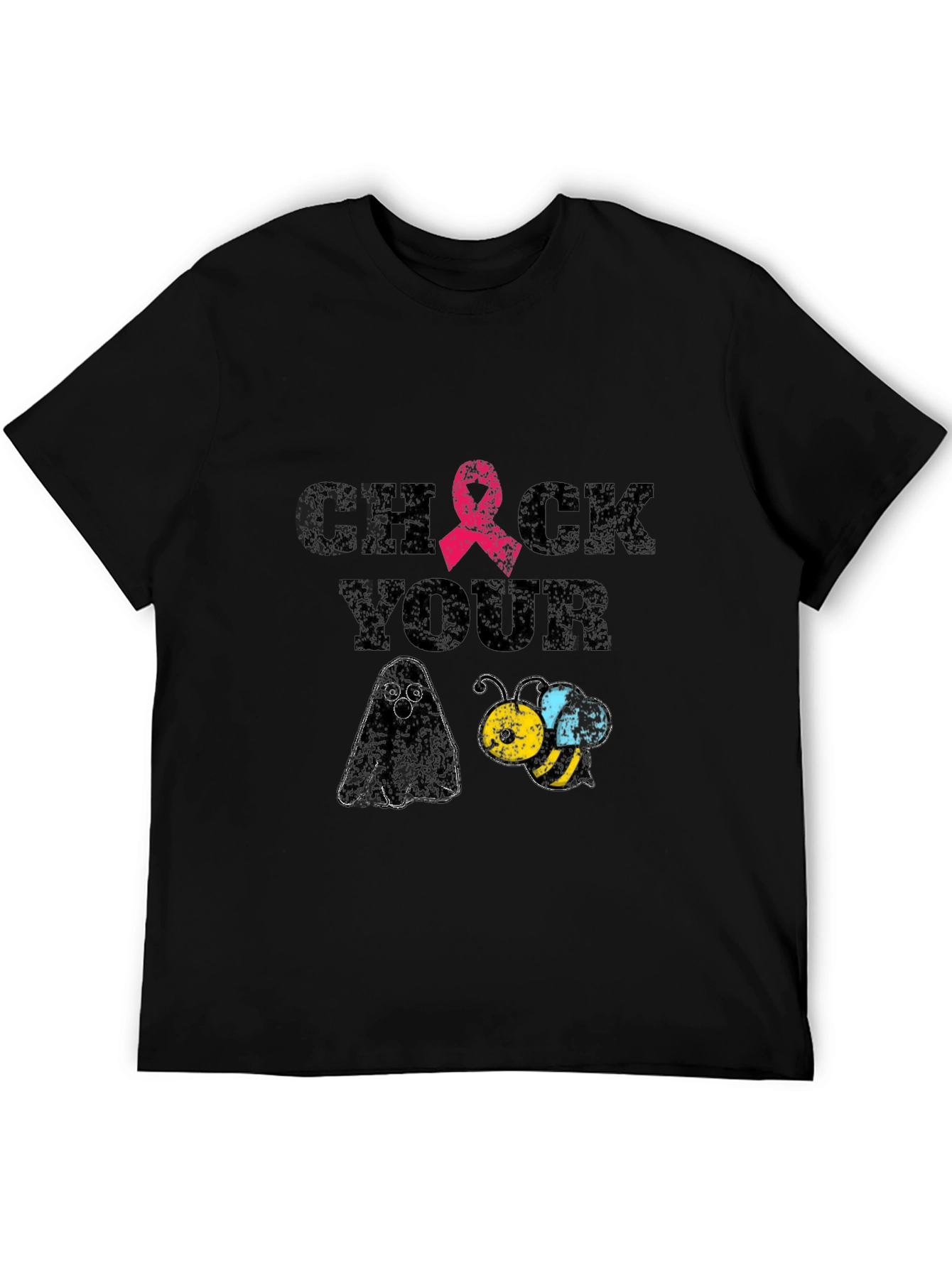 Check Your Boo Bees T-Shirt Breast Cancer Awareness