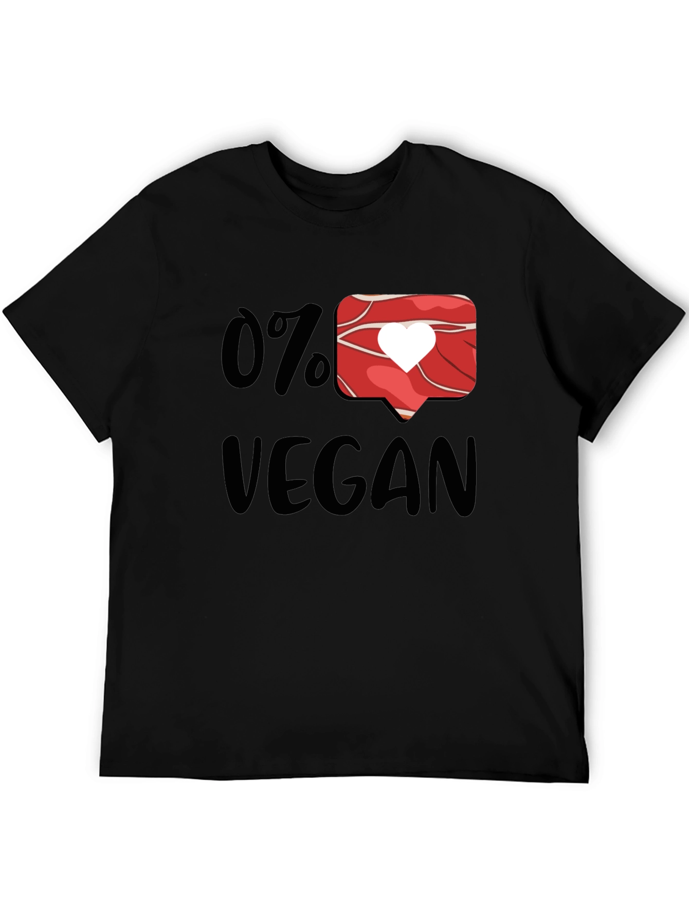 0% Vegan Black T-Shirt - Meat Lover