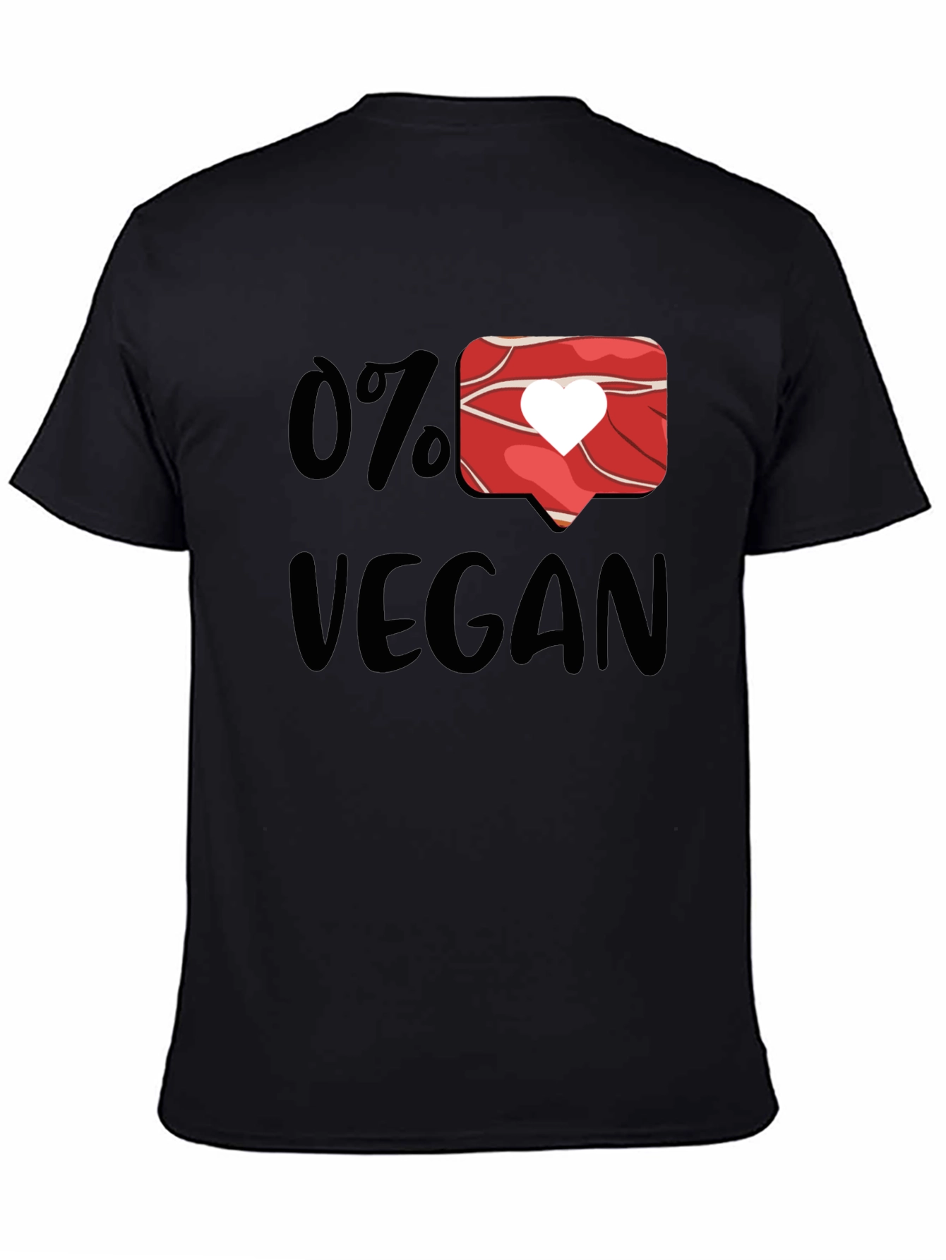 0% Vegan Black T-Shirt - Meat Lover