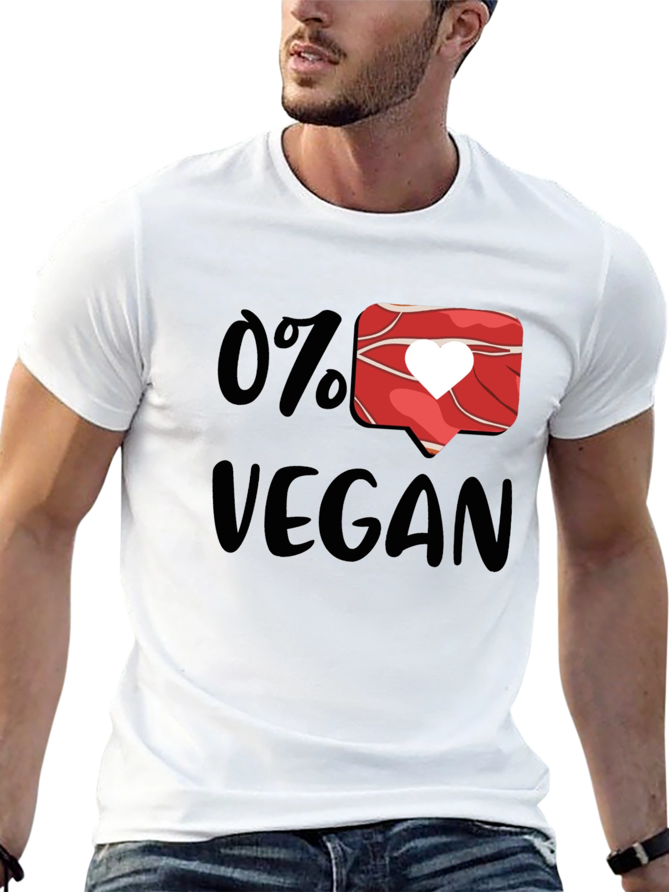 0% Vegan Black T-Shirt - Meat Lover
