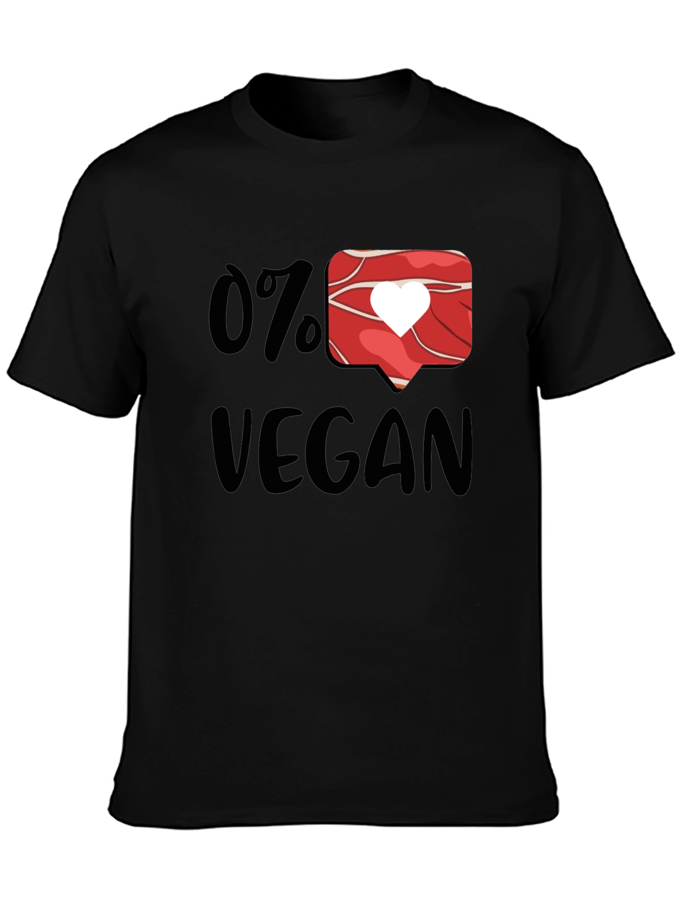 0% Vegan Black T-Shirt - Meat Lover