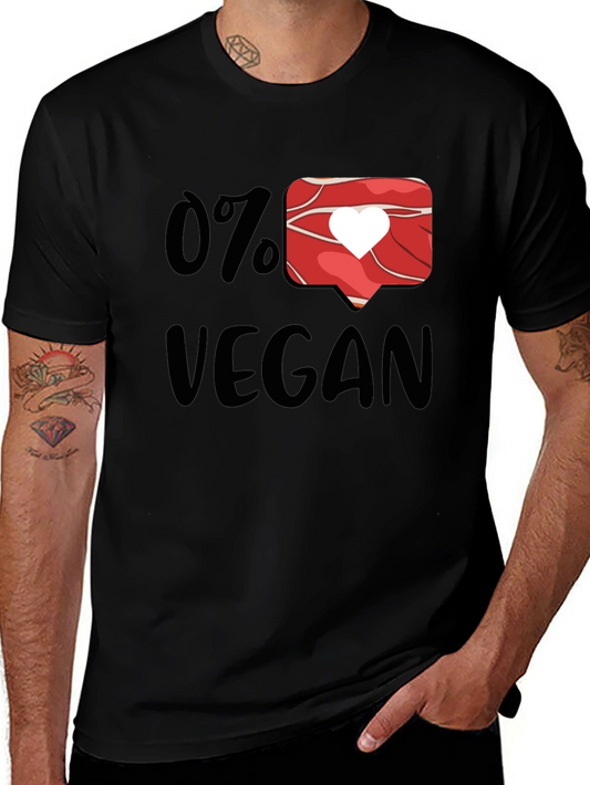 0% Vegan Black T-Shirt - Meat Lover