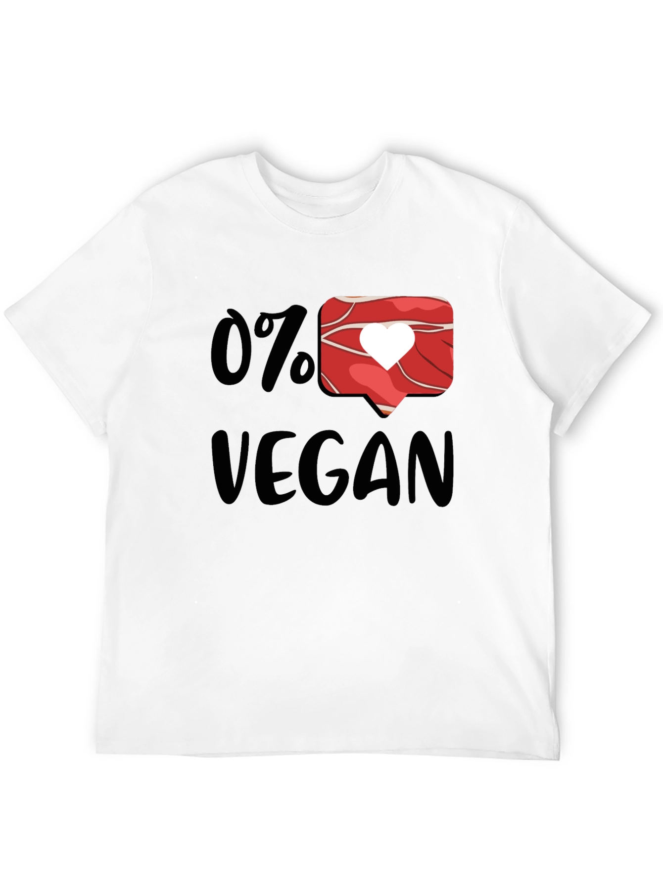0% Vegan Black T-Shirt - Meat Lover