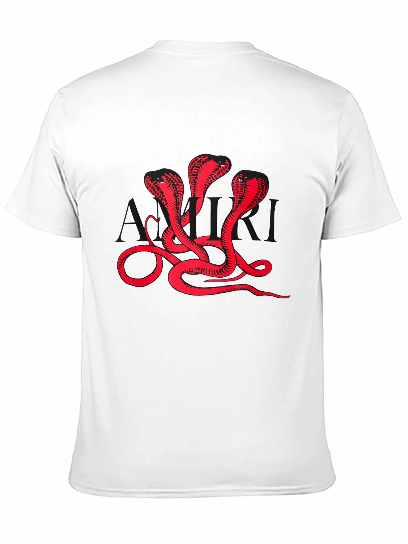 Three Cobra Heads Graphic Black T-Shirt