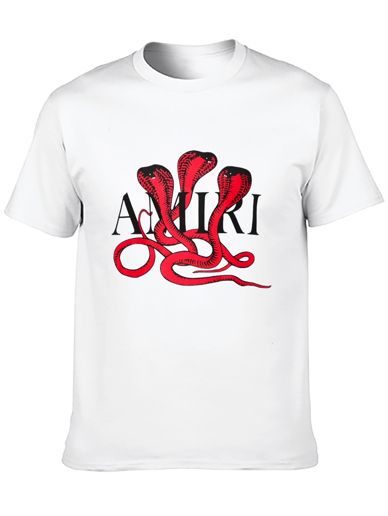 Three Cobra Heads Graphic Black T-Shirt