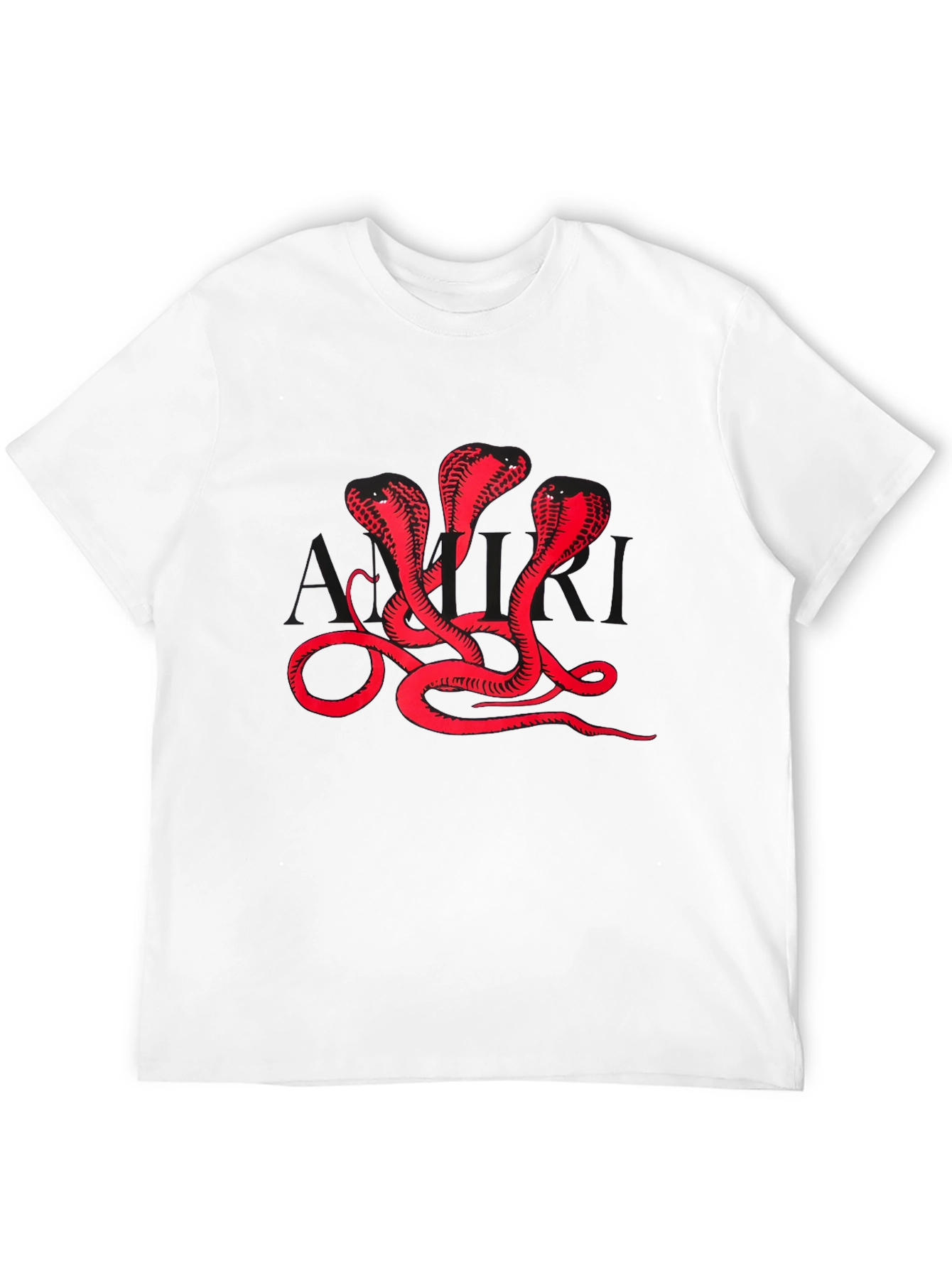 Three Cobra Heads Graphic Black T-Shirt
