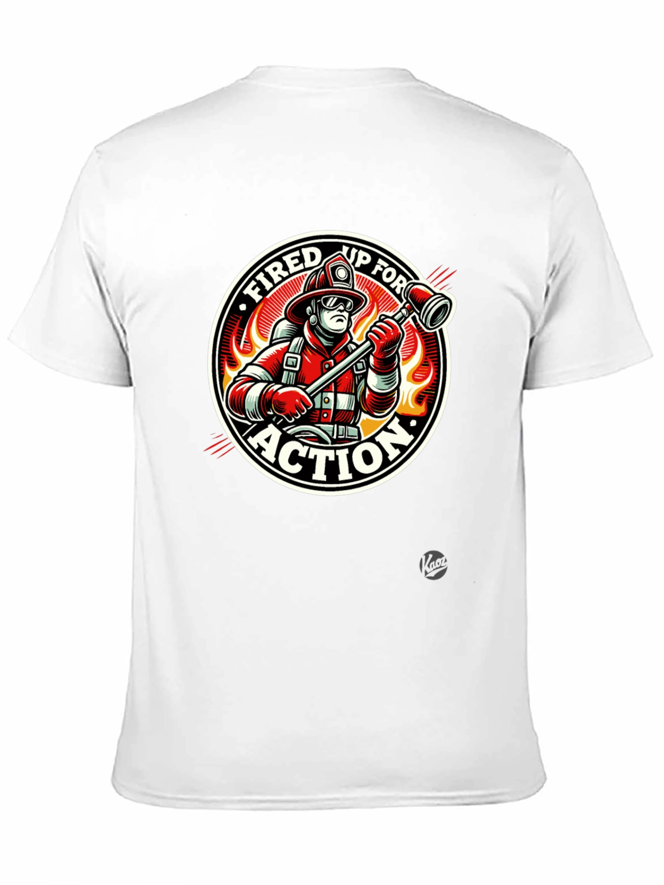 Fired Up for Action Firefighter Graphic T-Shirt