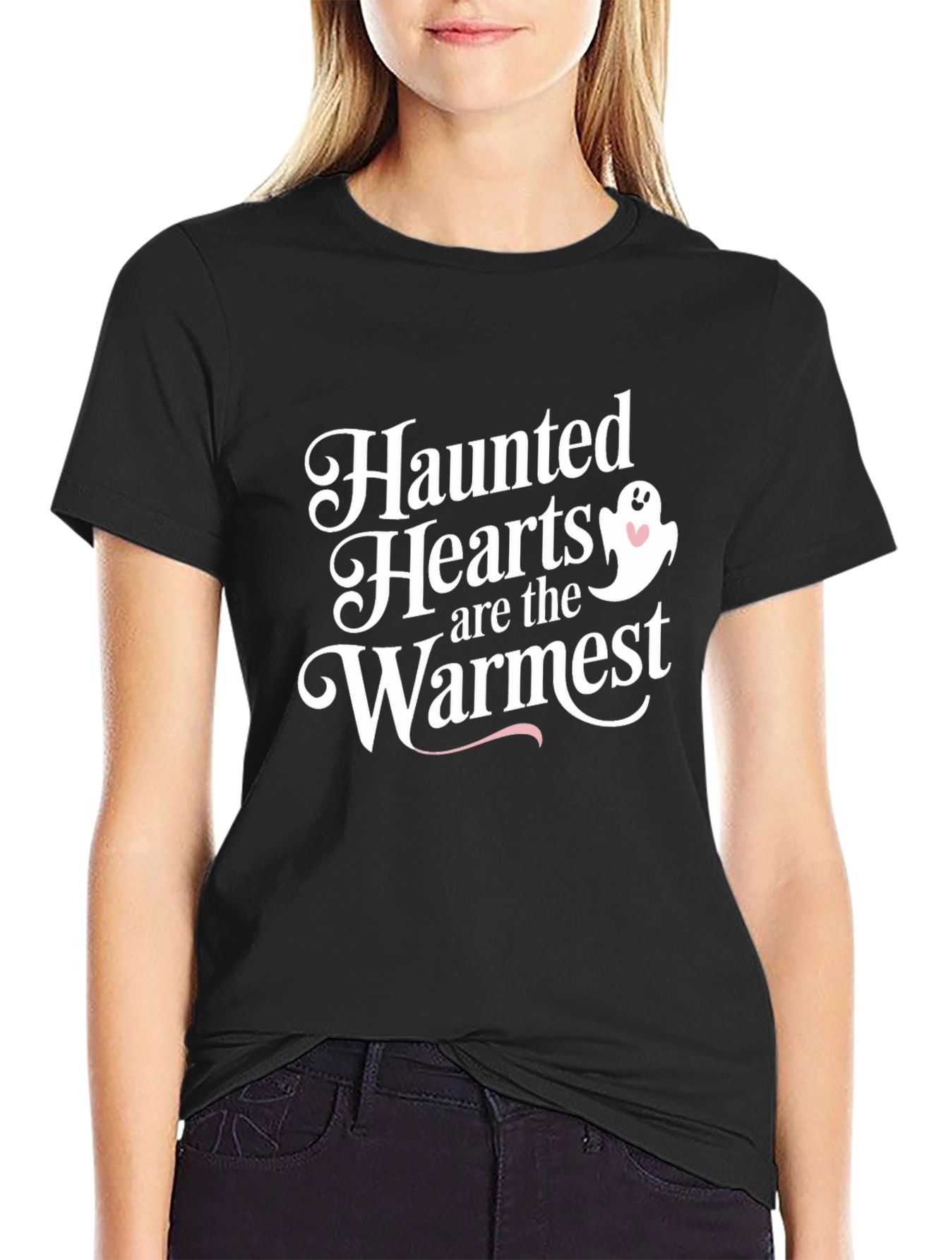 Haunted Hearts Graphic Tee - Halloween Spooky Season Shirt