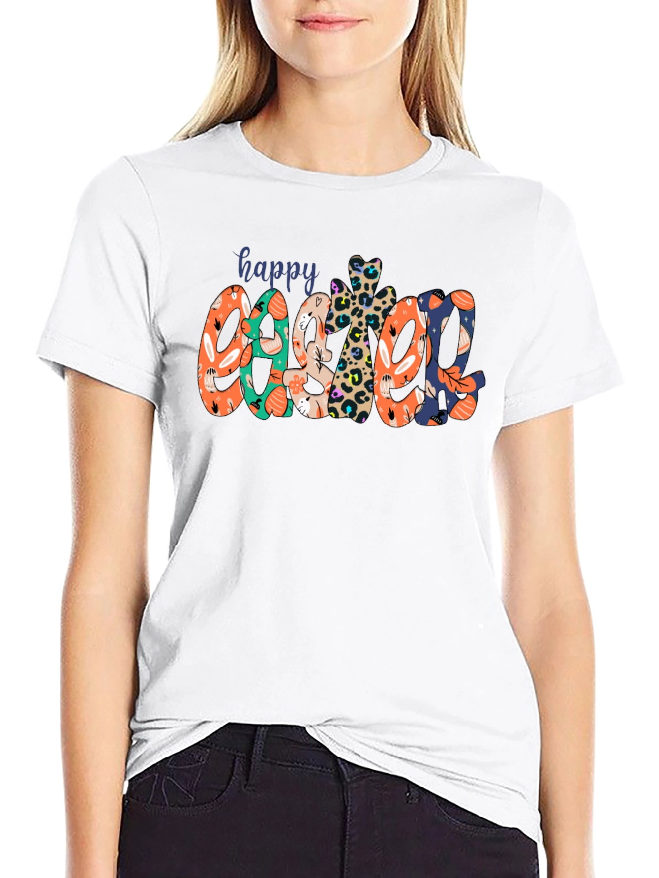 Happy Easter Printed T-Shirt