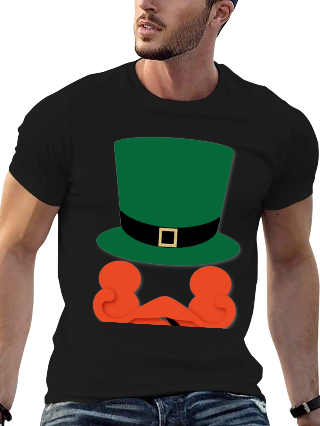 St. Patricks Day Leprechaun Hat & Beard Tee