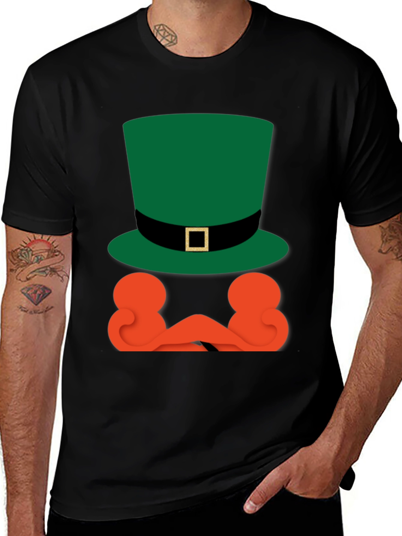 St. Patricks Day Leprechaun Hat & Beard Tee