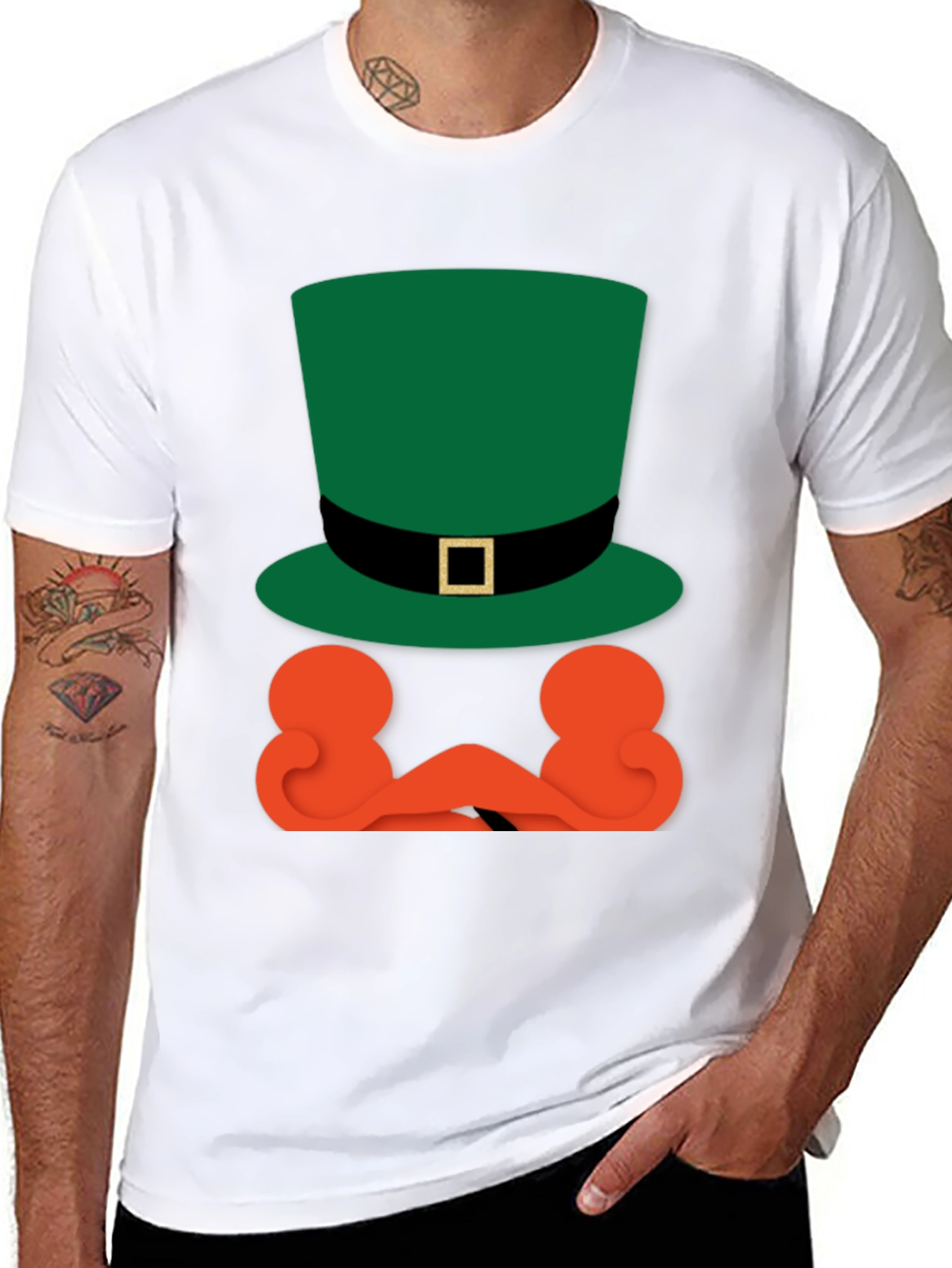 St. Patricks Day Leprechaun Hat & Beard Tee