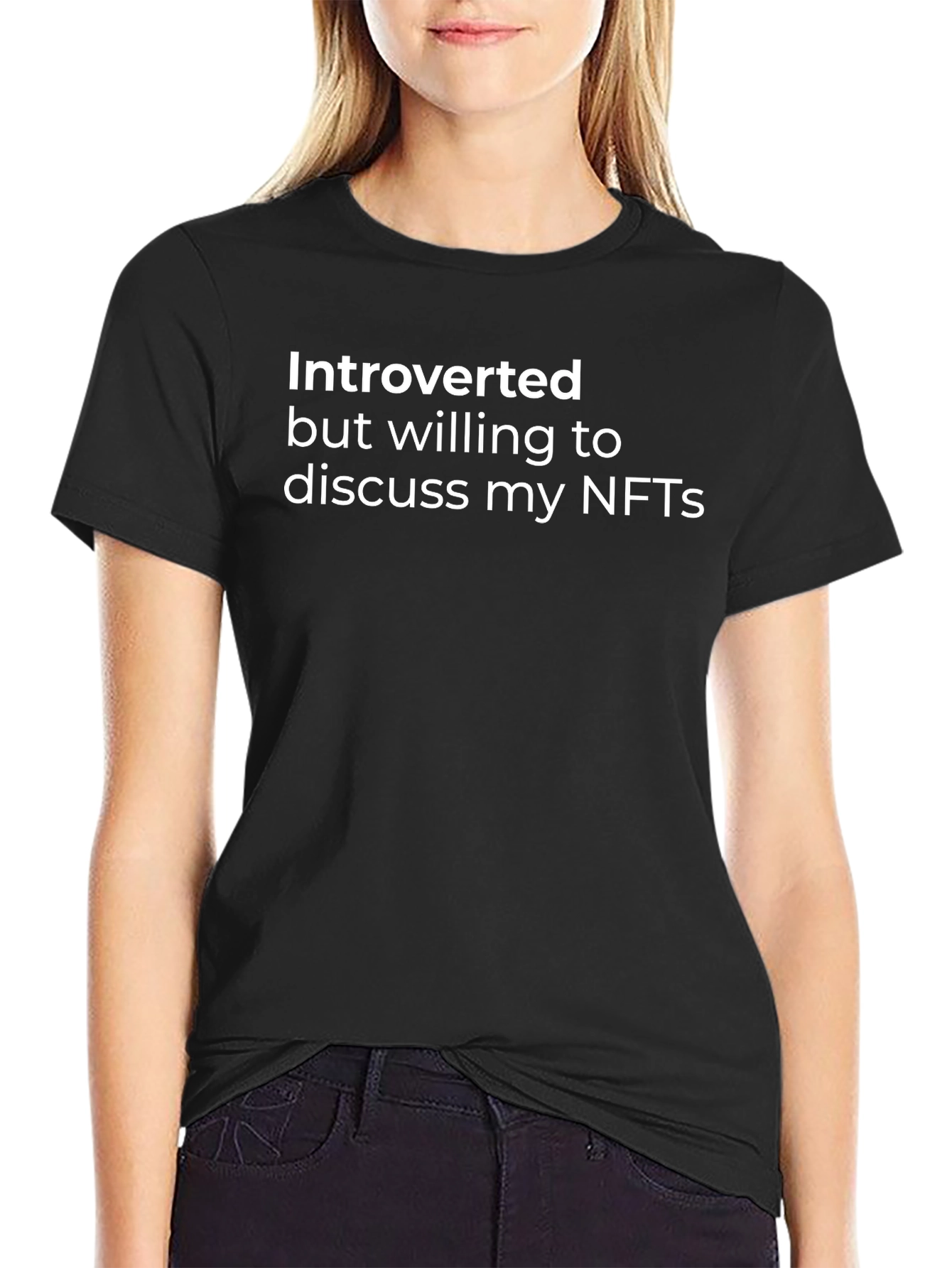 Introverted NFT Enthusiast Black T-Shirt