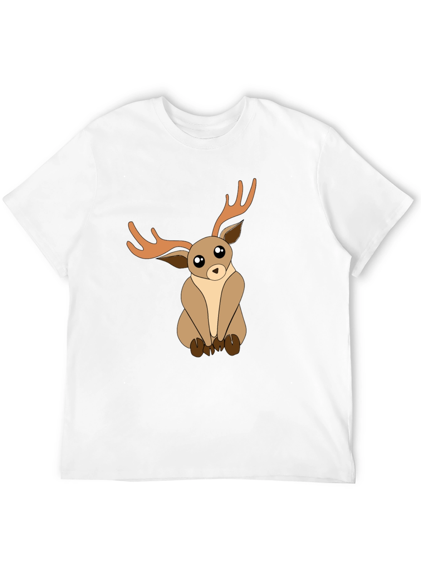 Cute Deer Graphic Tee - Black Unisex T-Shirt