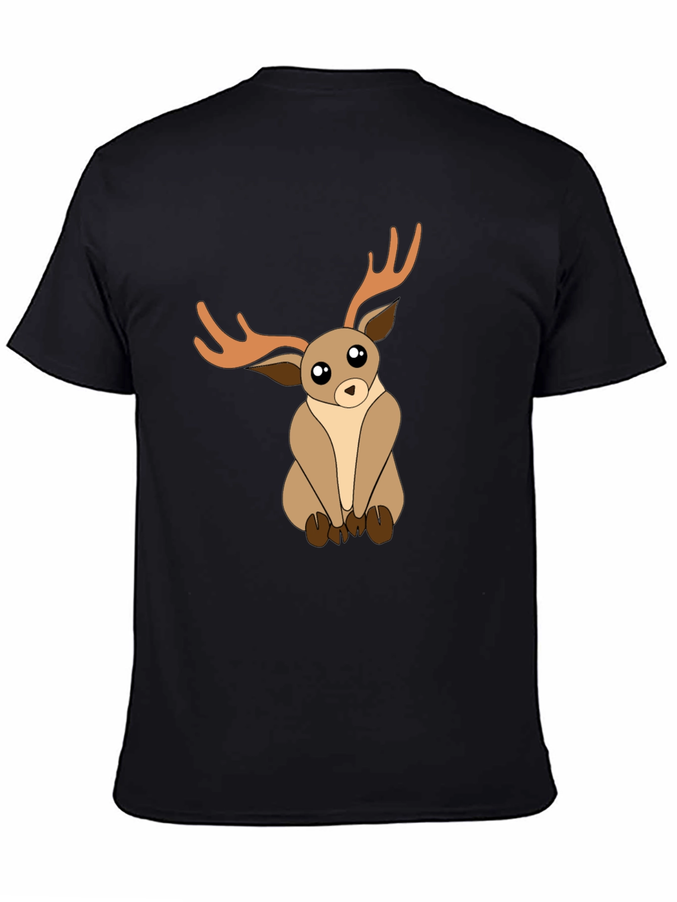 Cute Deer Graphic Tee - Black Unisex T-Shirt