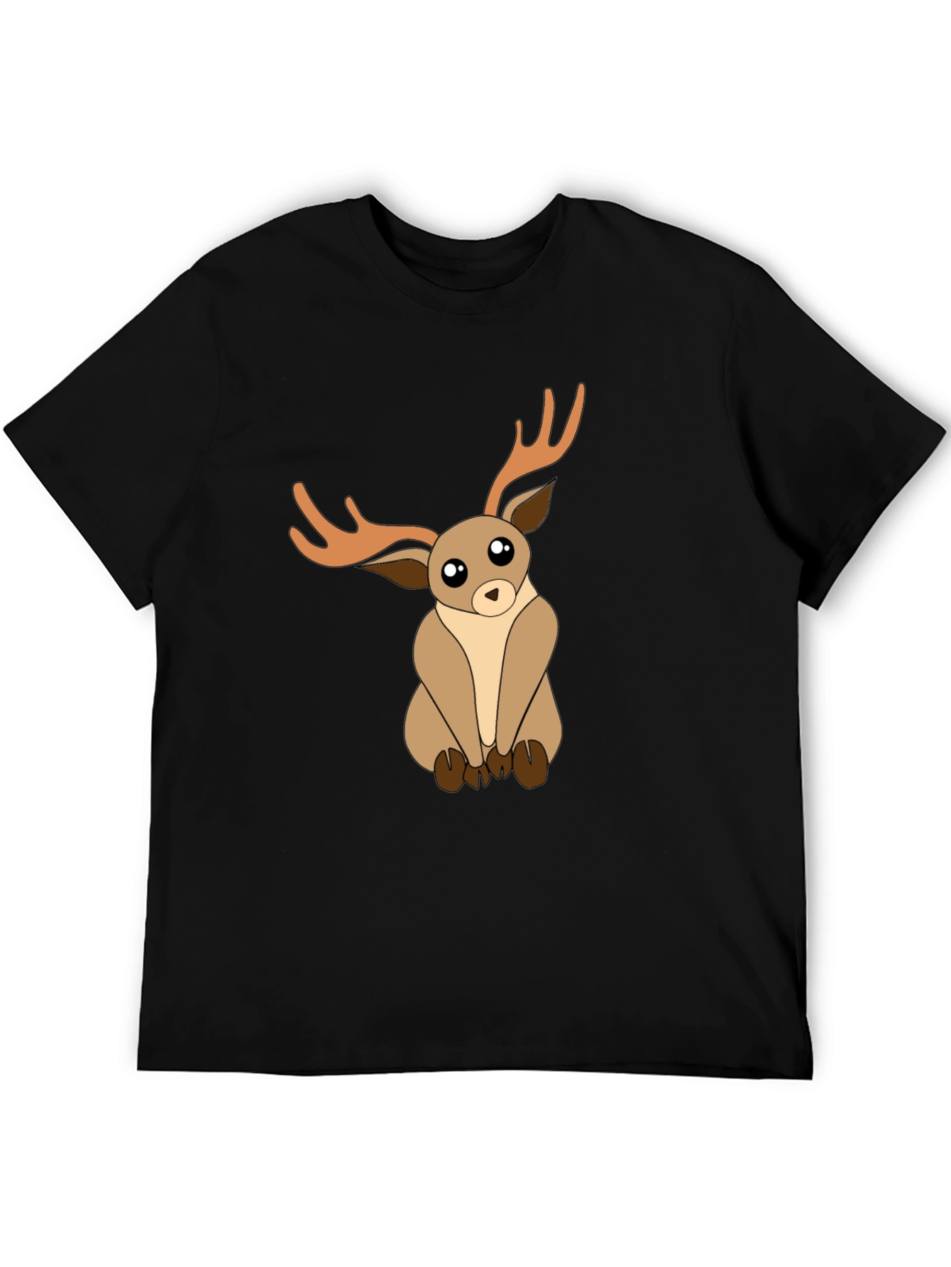 Cute Deer Graphic Tee - Black Unisex T-Shirt