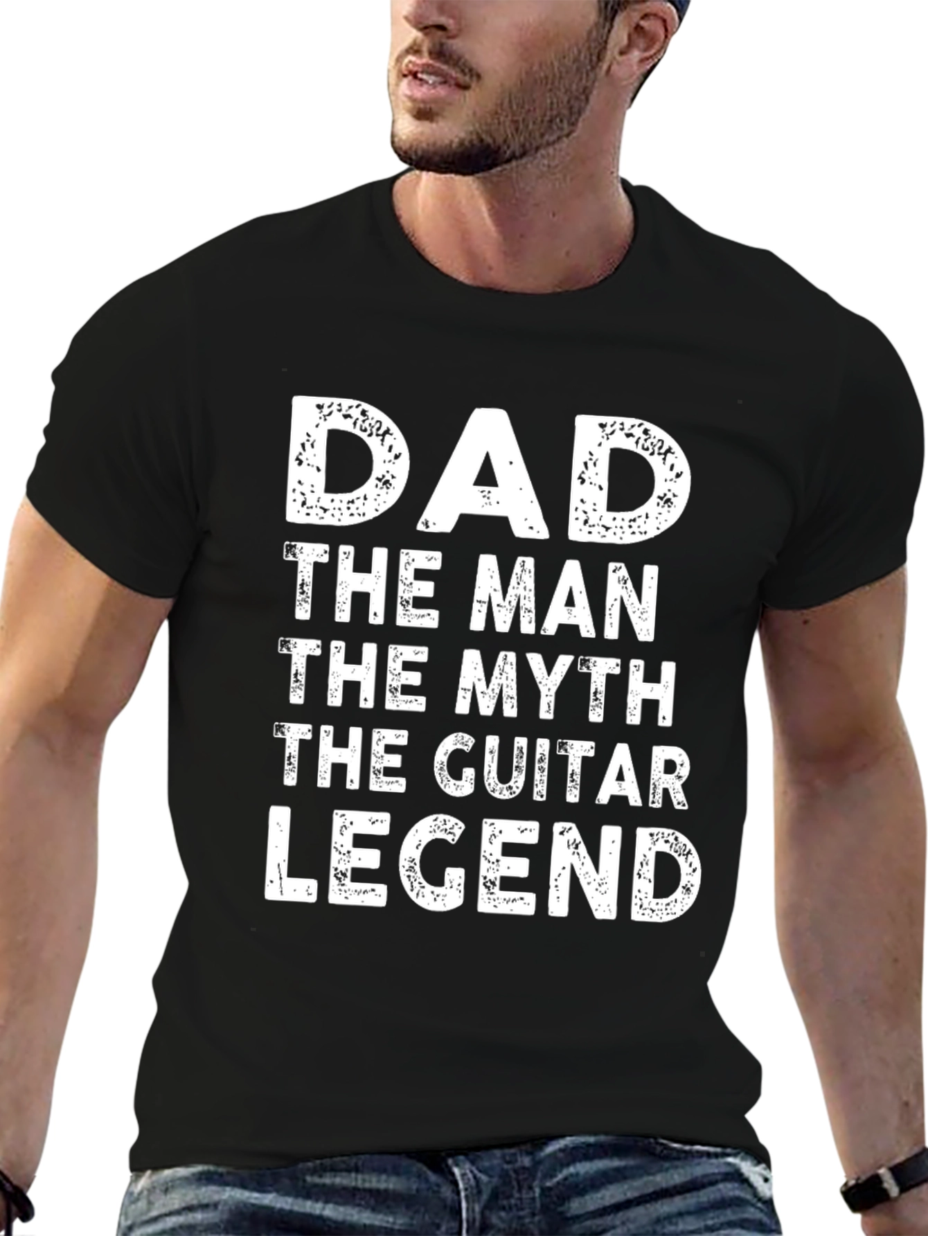 Dad Guitar Legend Graphic Tee - Black T-Shirt
