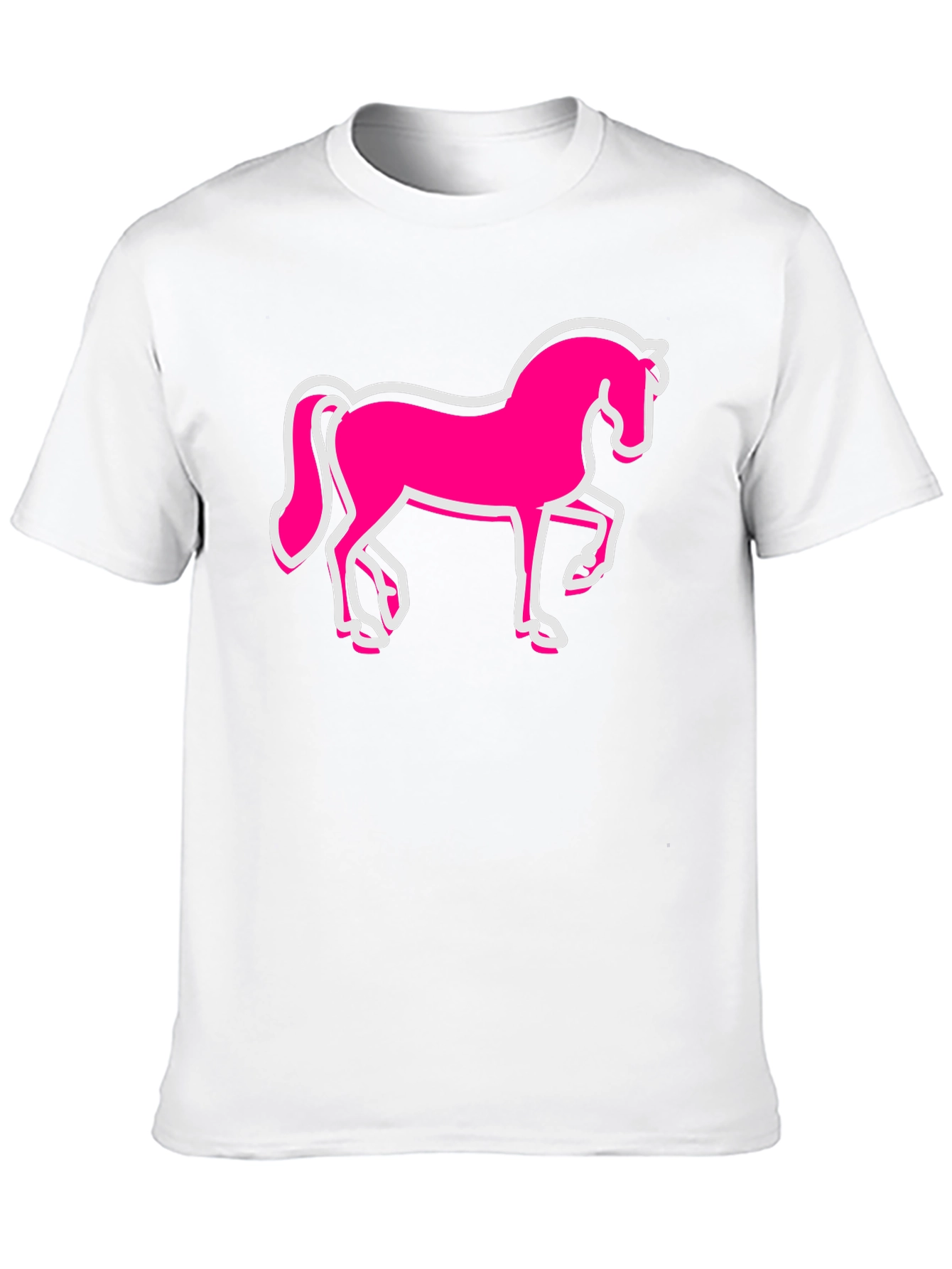 Pink Horse Graphic Black T-Shirt - Mens Fashion