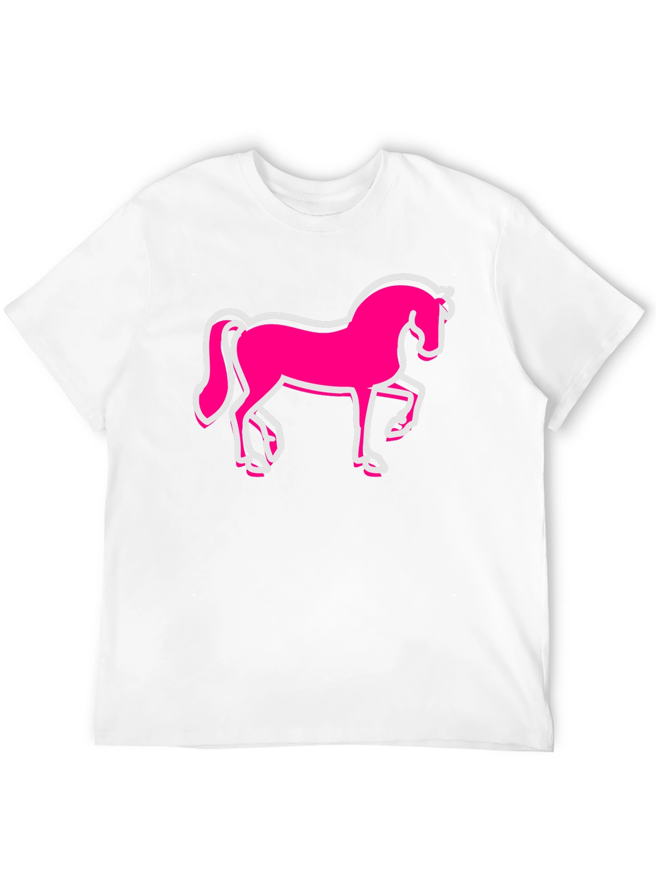 Pink Horse Graphic Black T-Shirt - Mens Fashion