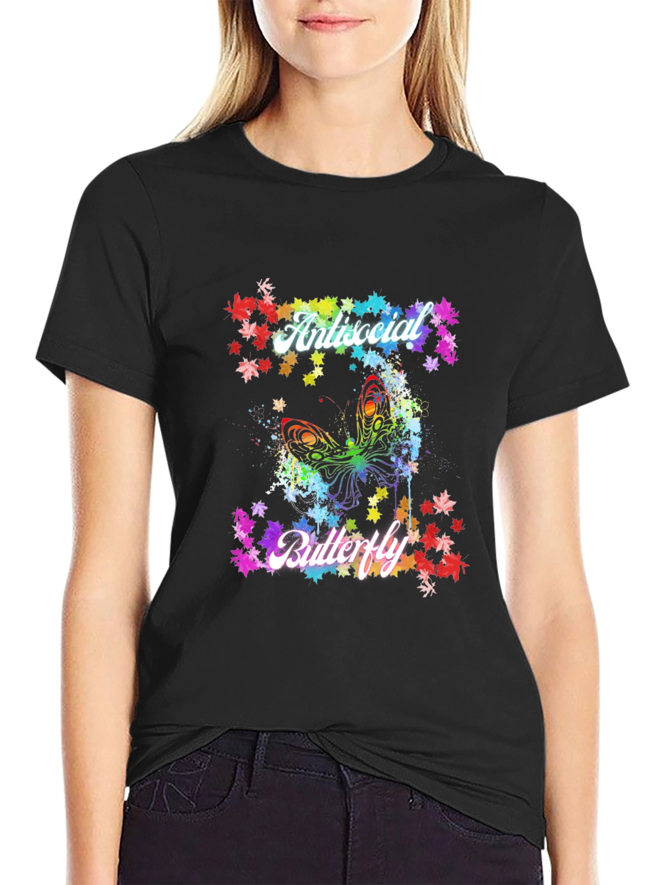 Antisocial Butterfly Graphic T-Shirt