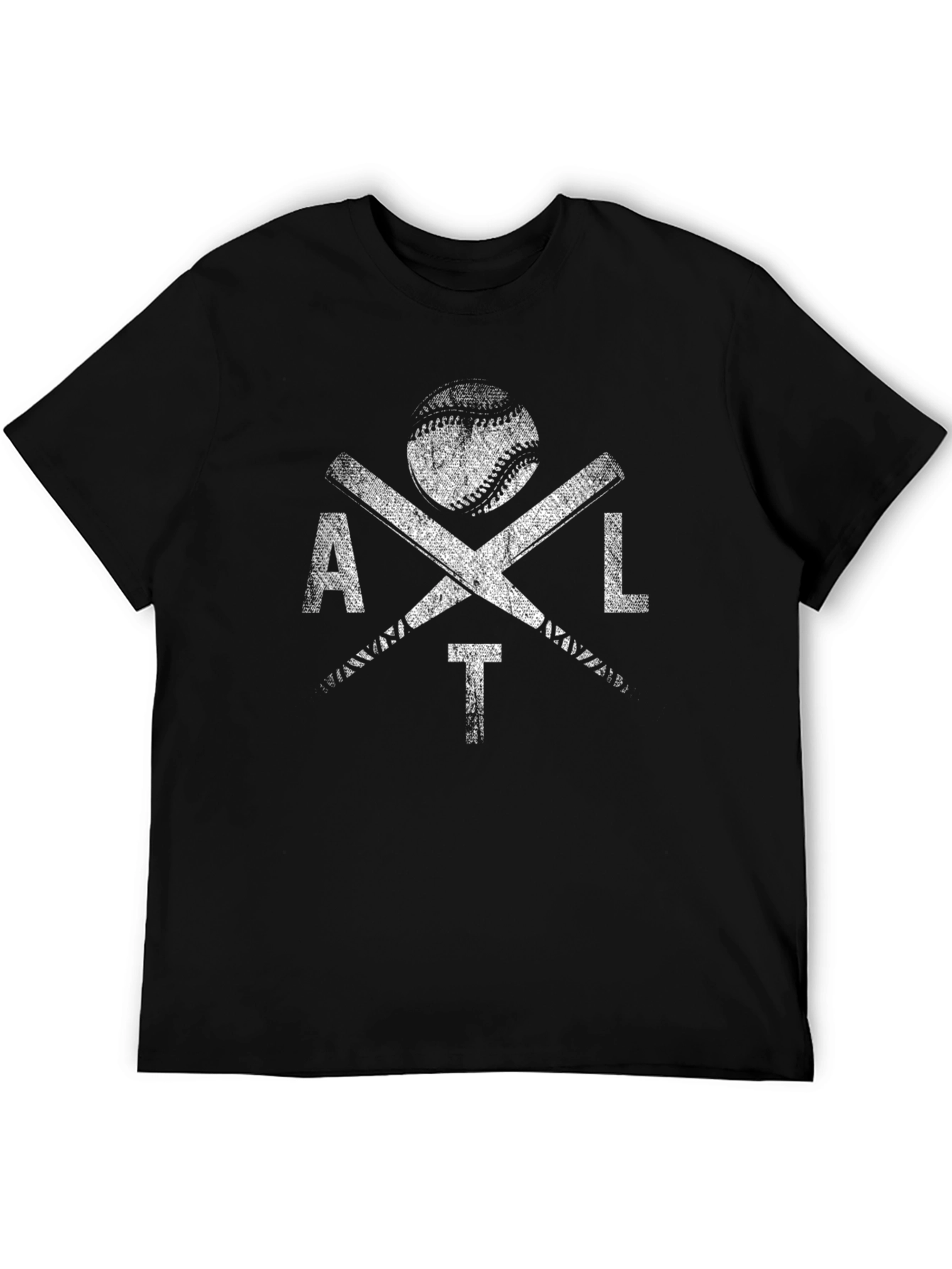 Distressed ATL Baseball Graphic T-Shirt