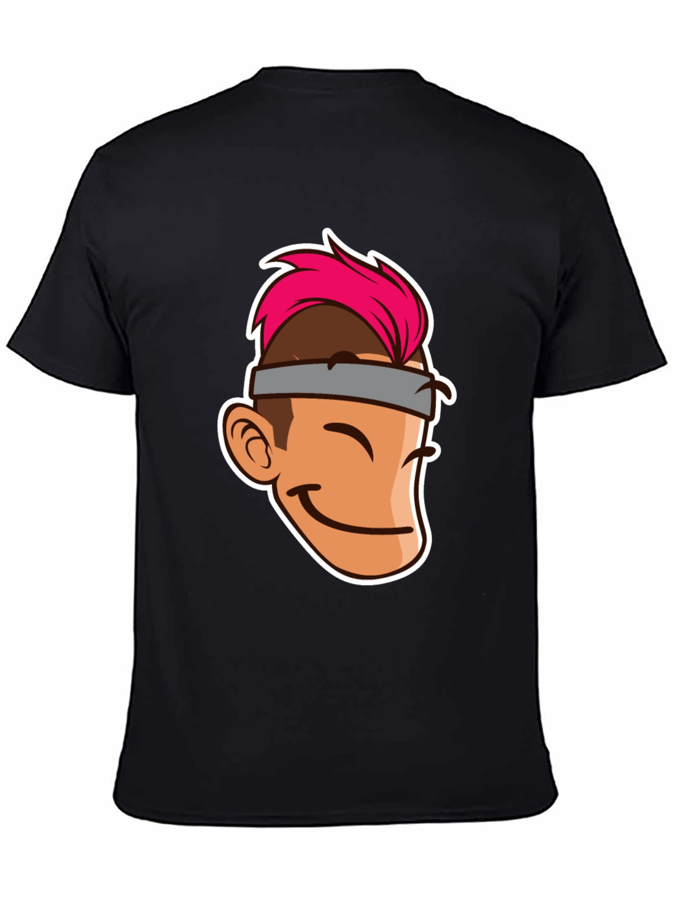 Cartoon Character Graphic Tee - Black T-Shirt