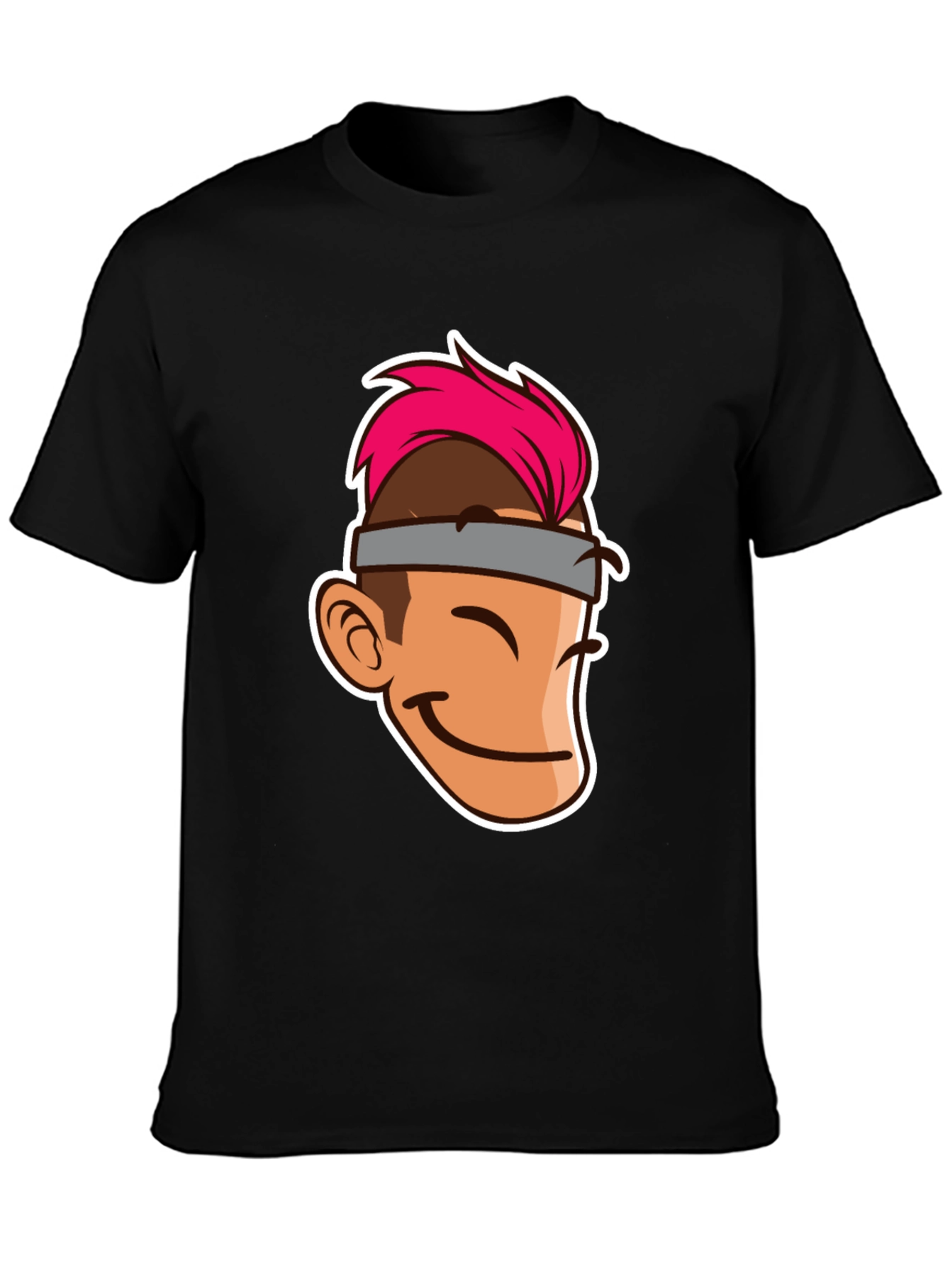 Cartoon Character Graphic Tee - Black T-Shirt