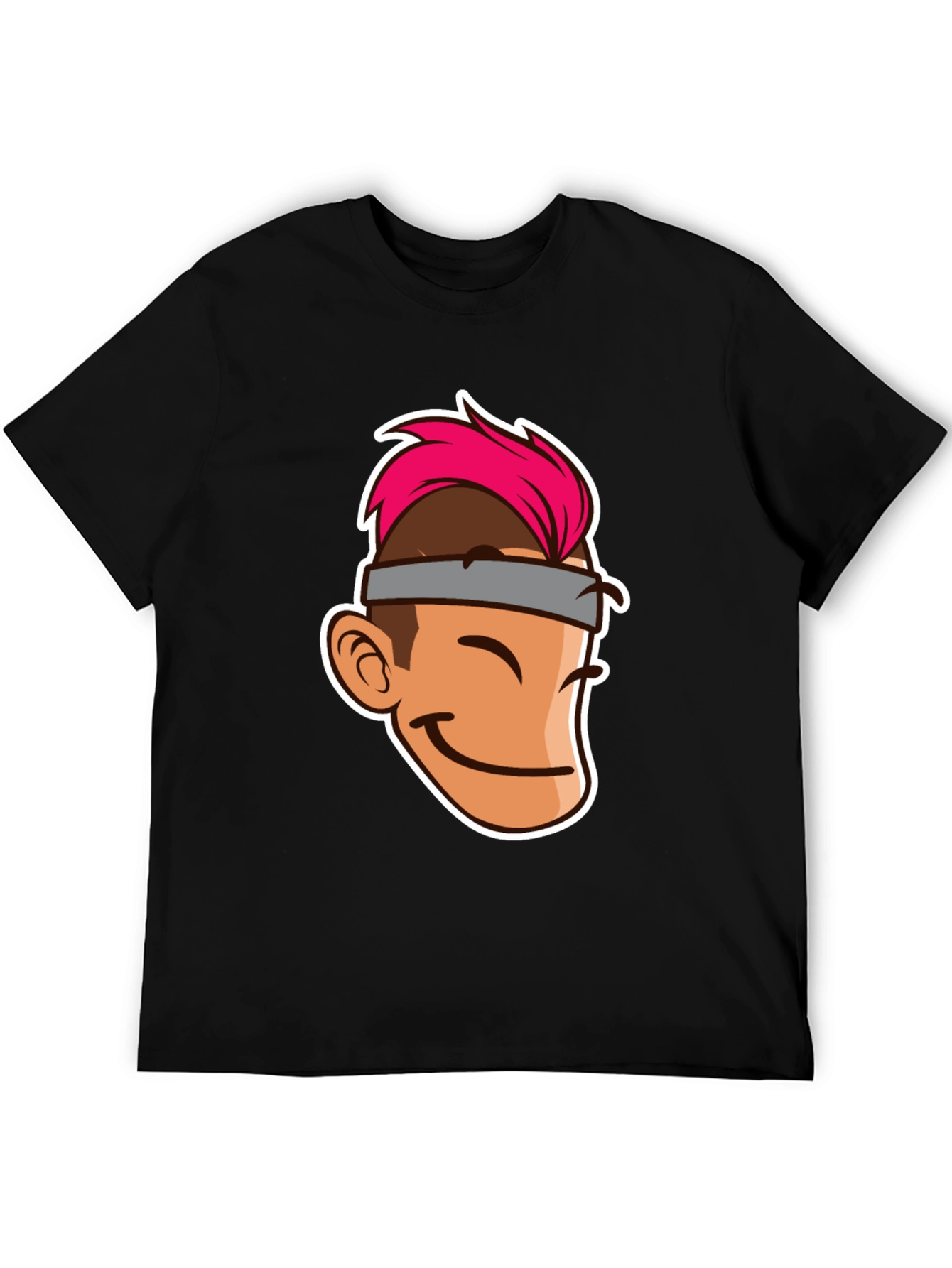 Cartoon Character Graphic Tee - Black T-Shirt