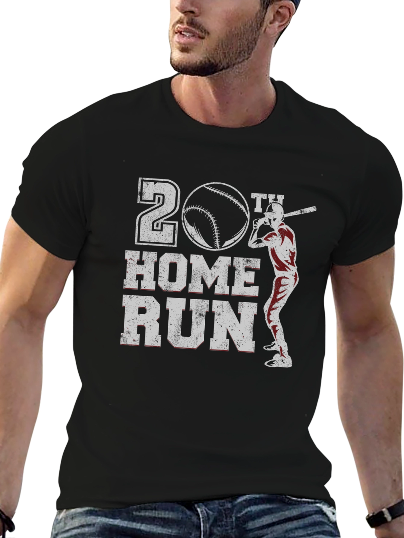 20th Home Run Baseball Graphic T-Shirt