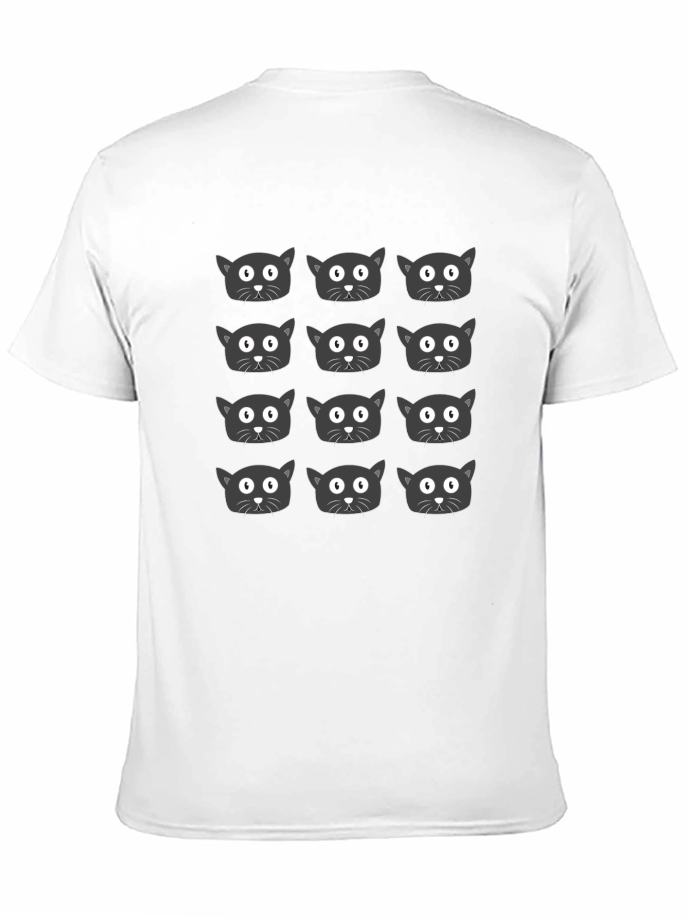 Black Cat Pattern T-Shirt Modern Unisex Tee