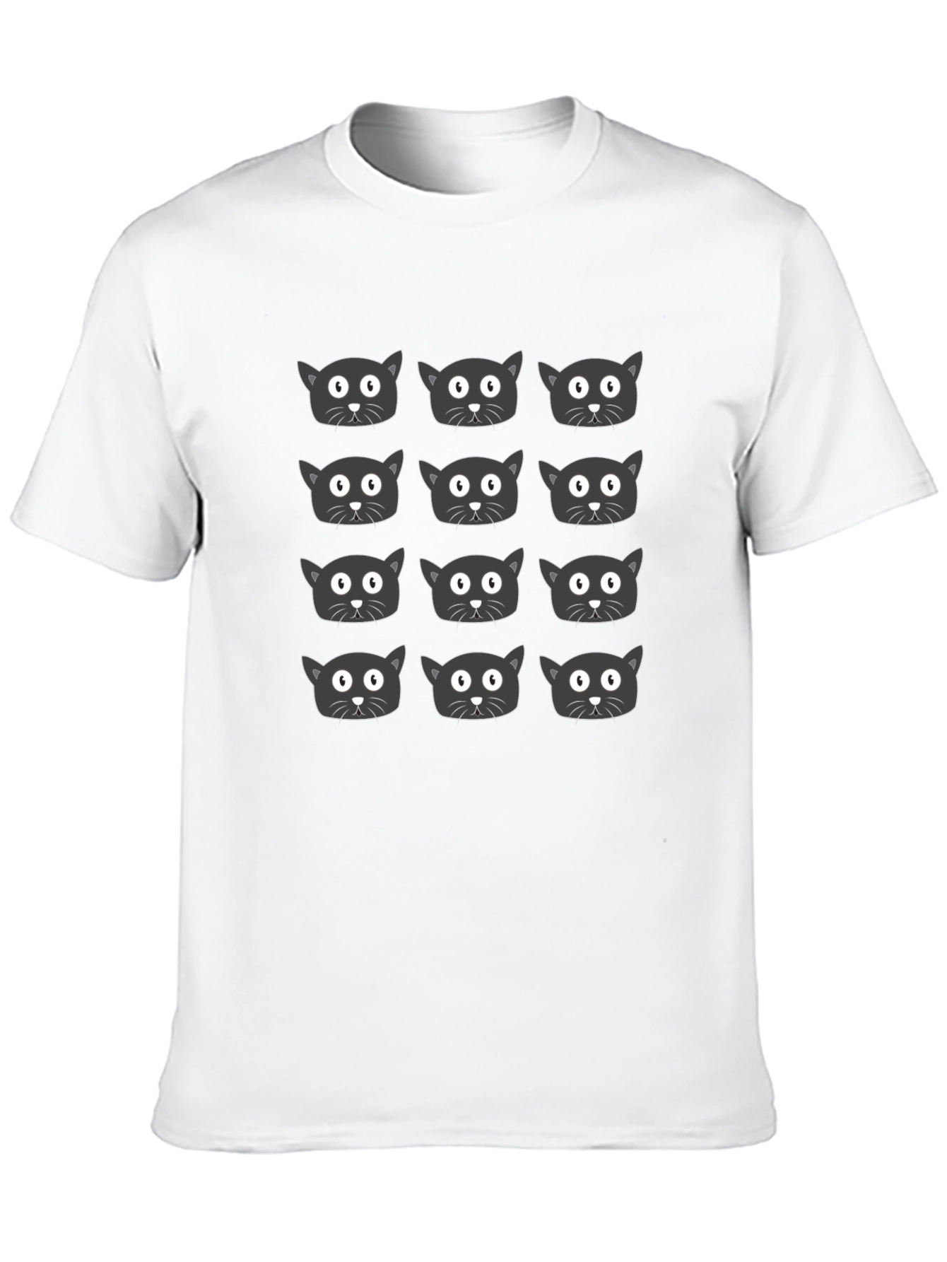 Black Cat Pattern T-Shirt Modern Unisex Tee