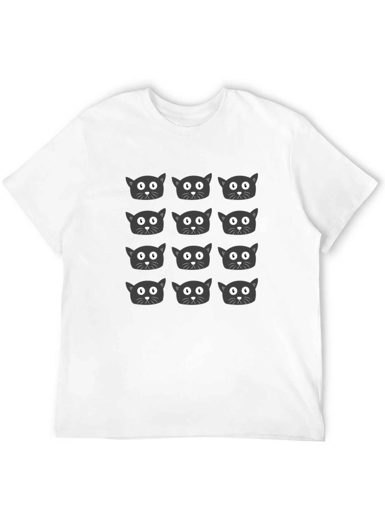 Black Cat Pattern T-Shirt Modern Unisex Tee