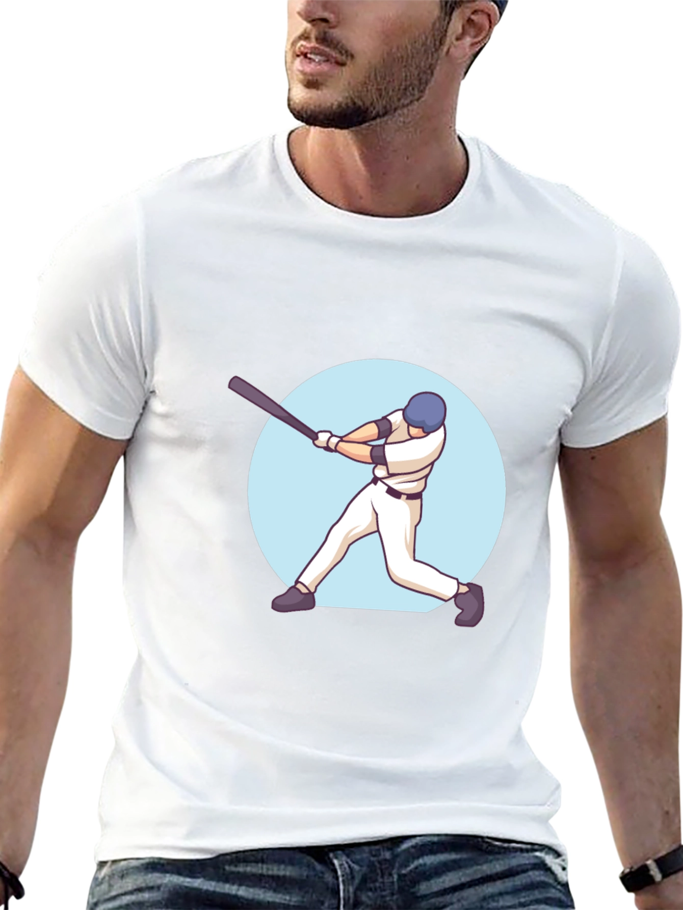 Baseball Player Graphic Tee - Stylish and Comfortable