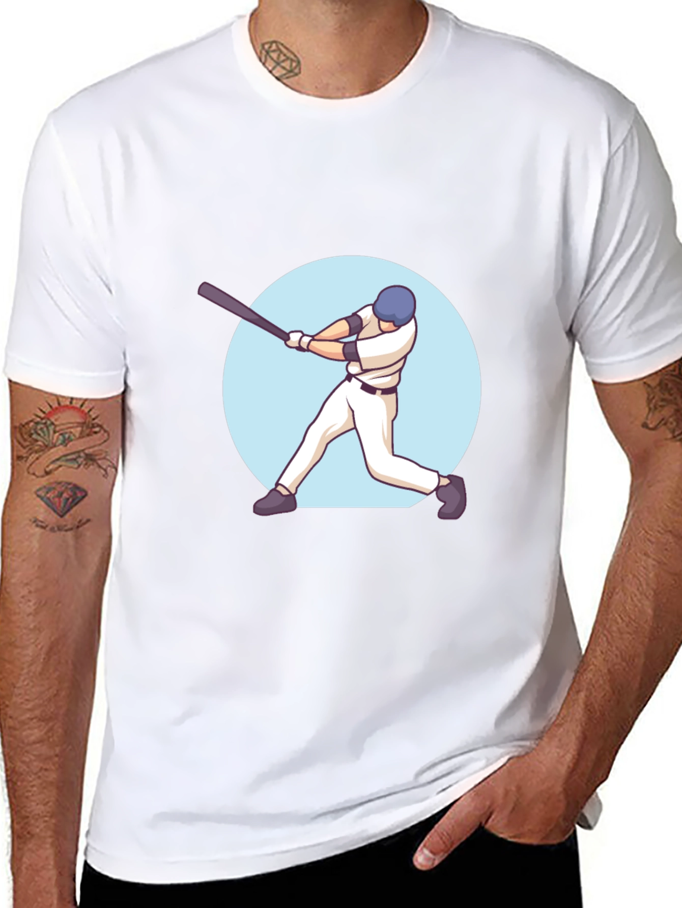 Baseball Player Graphic Tee - Stylish and Comfortable