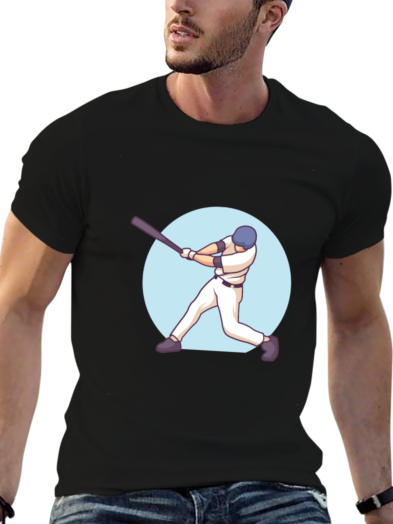 Baseball Player Graphic Tee - Stylish and Comfortable