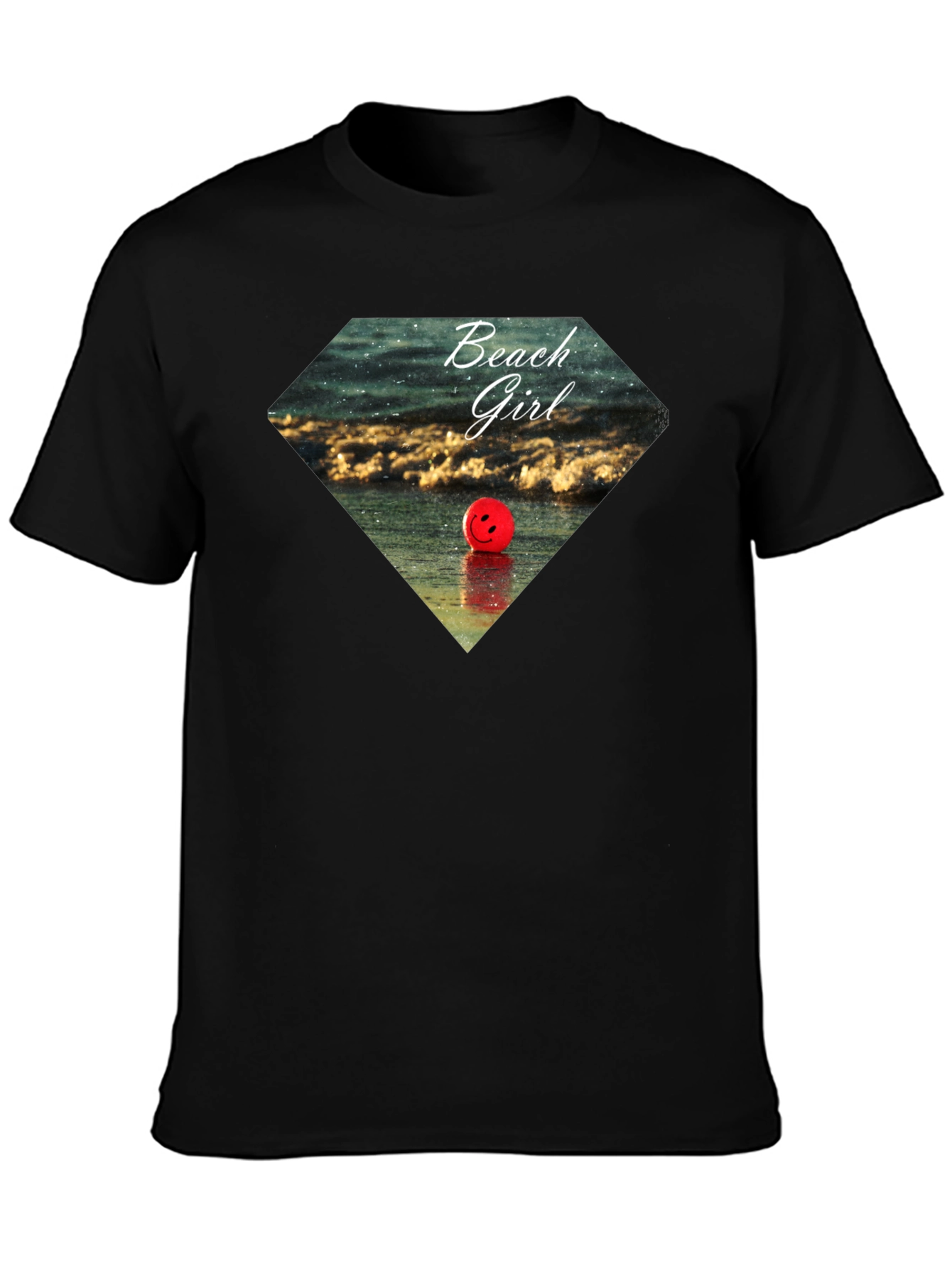 Beach Girl Graphic Tee - Black Casual T-Shirt