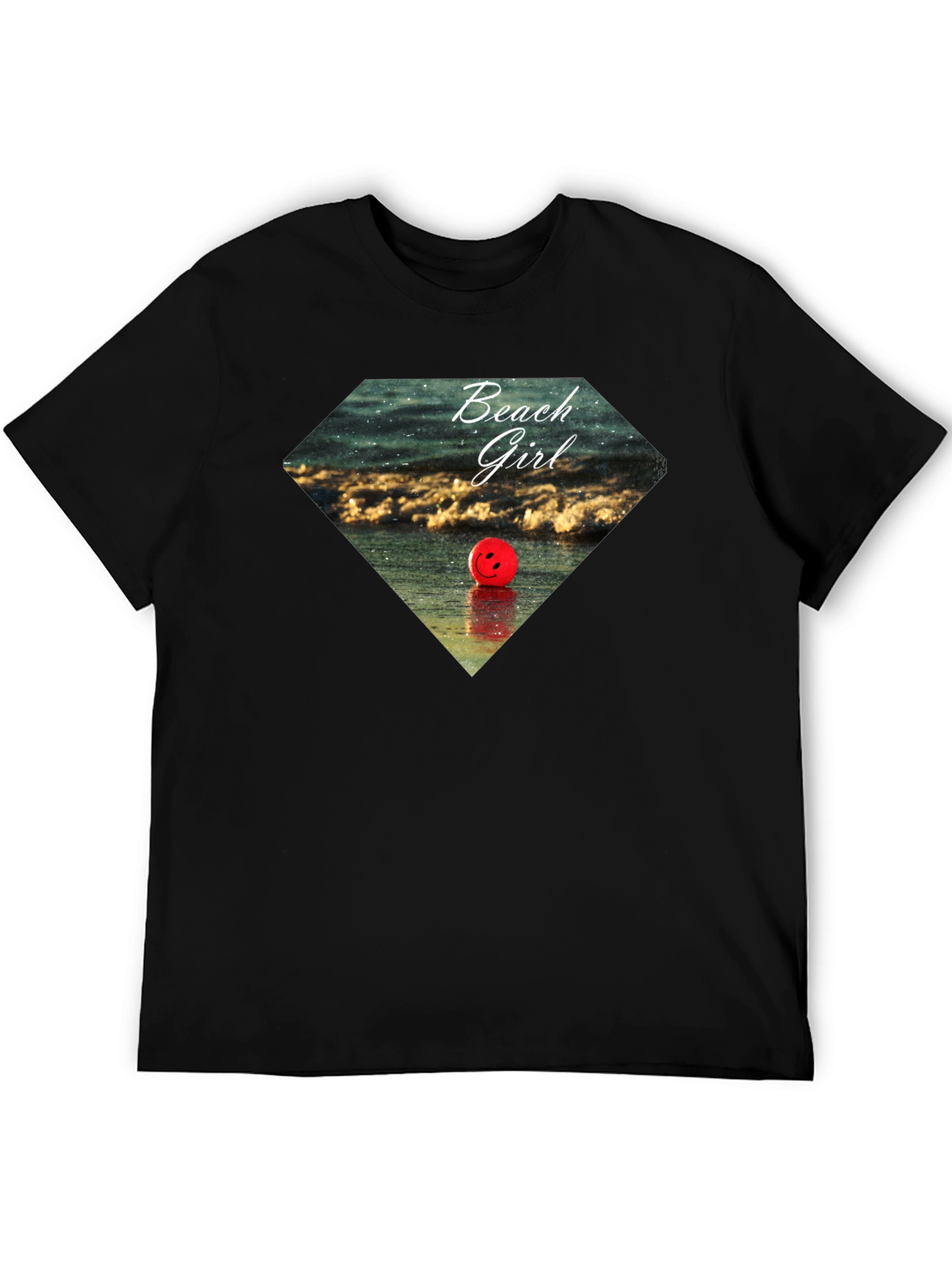 Beach Girl Graphic Tee - Black Casual T-Shirt