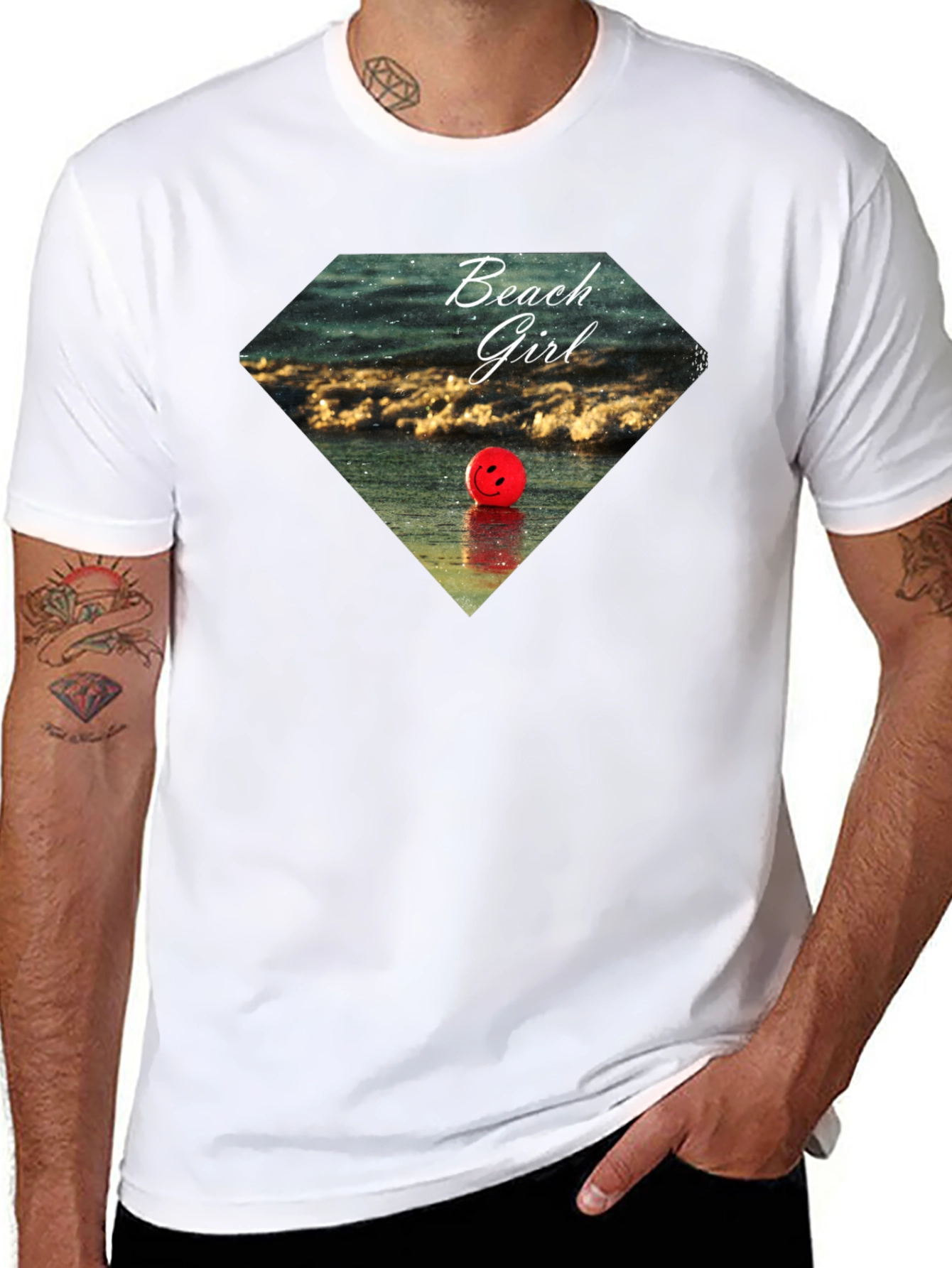 Beach Girl Graphic Tee - Black Casual T-Shirt