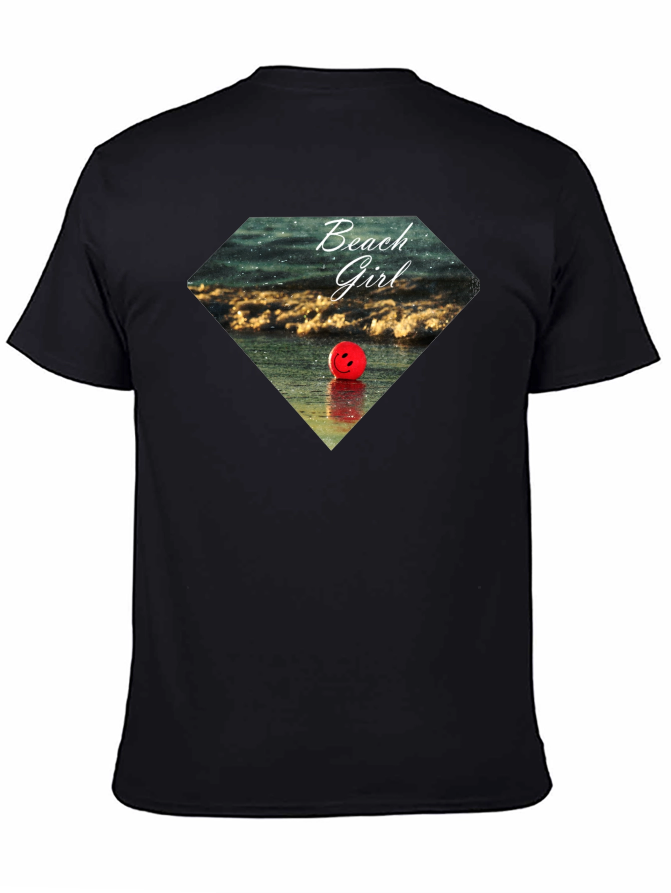 Beach Girl Graphic Tee - Black Casual T-Shirt