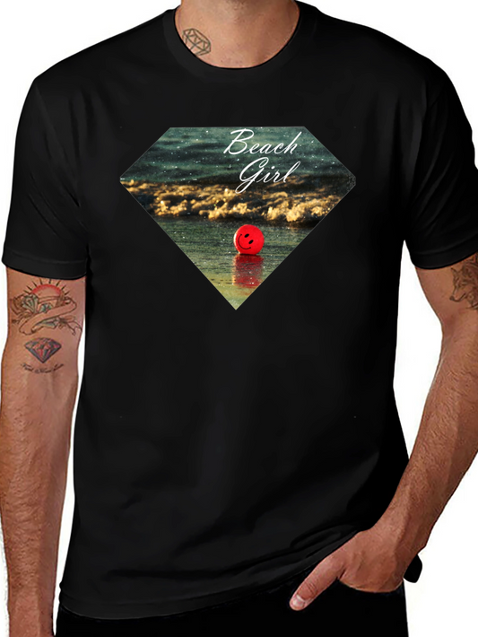 Beach Girl Graphic Tee - Black Casual T-Shirt