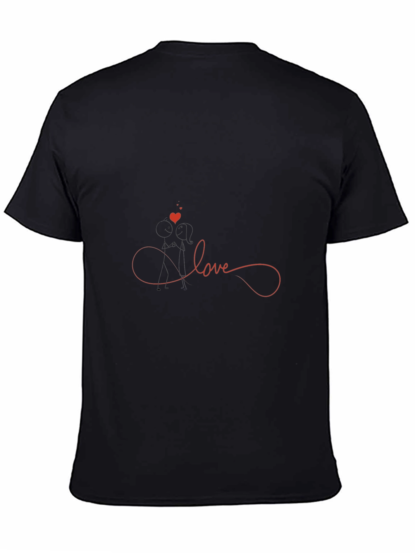 Love Infinity Heart T-Shirt - Black Casual Tee