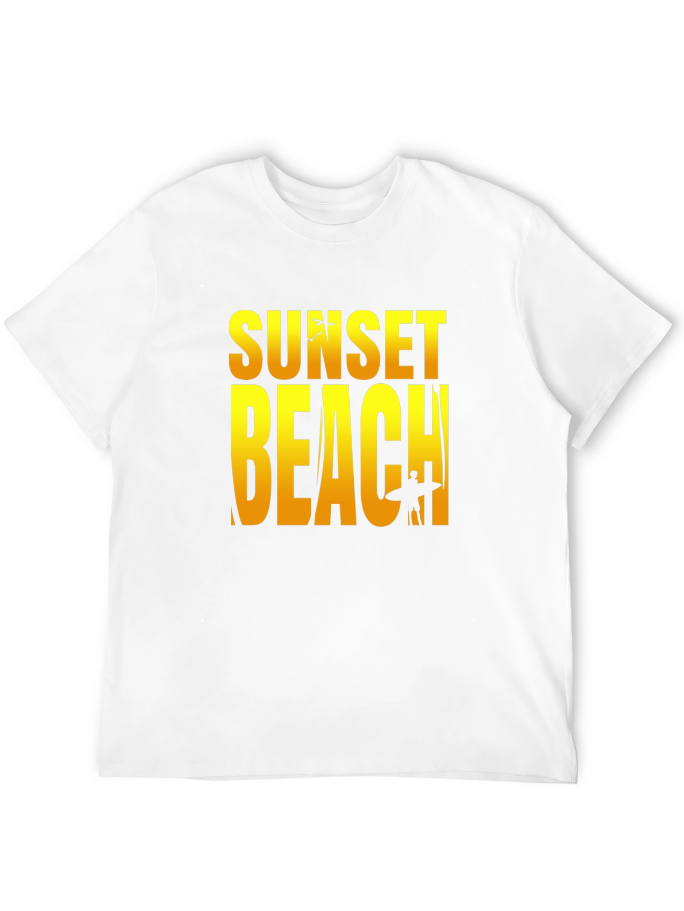 Sunset Beach Graphic Tee - Black Cotton T-Shirt