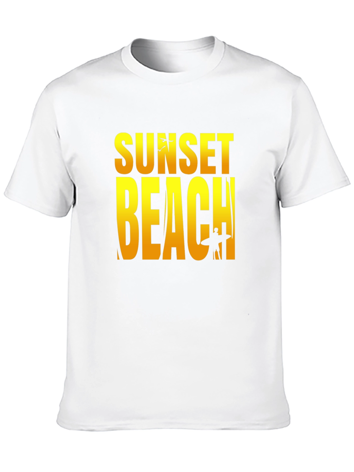 Sunset Beach Graphic Tee - Black Cotton T-Shirt